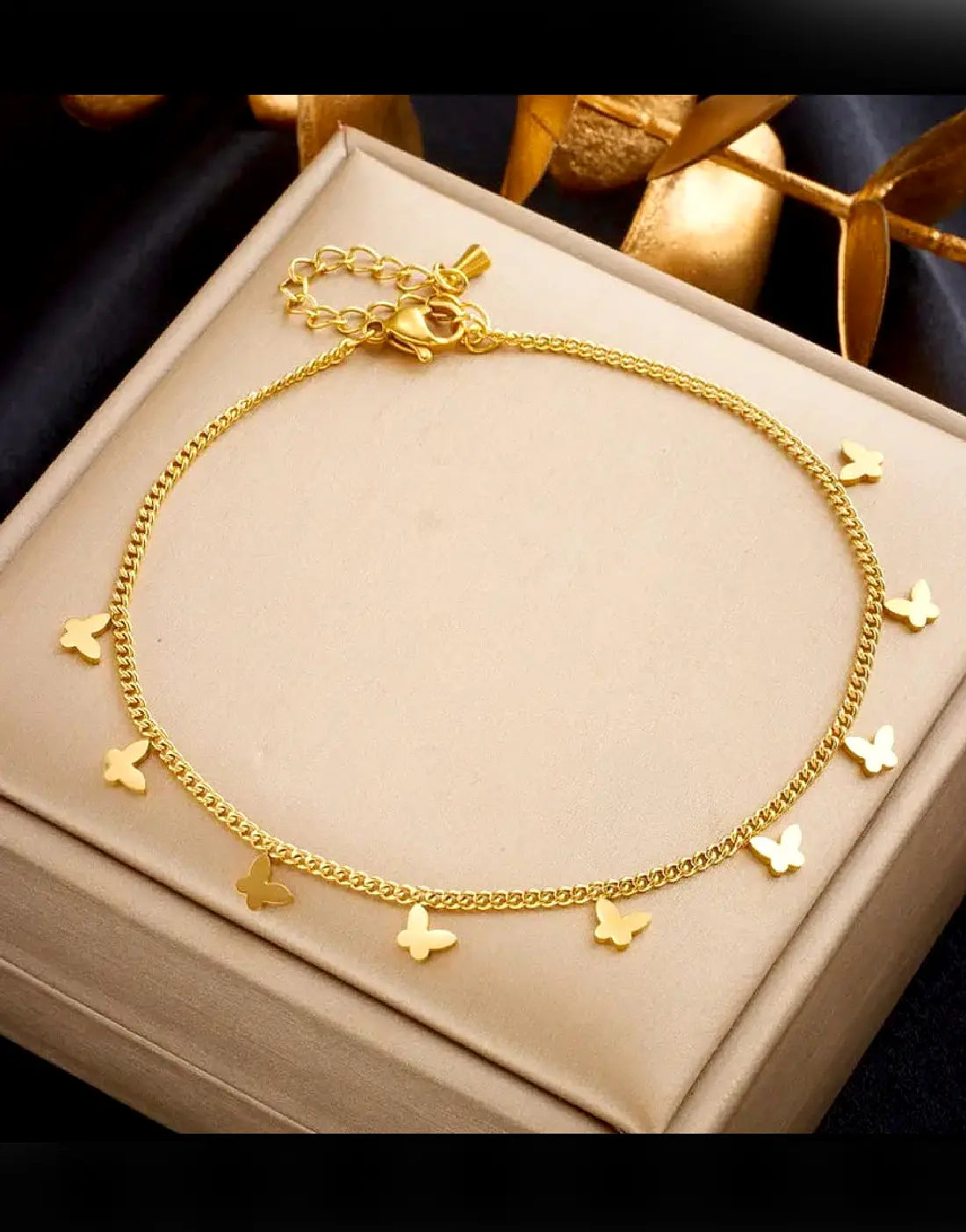 Gold Plated Butterfly Design Bracelet for Girls