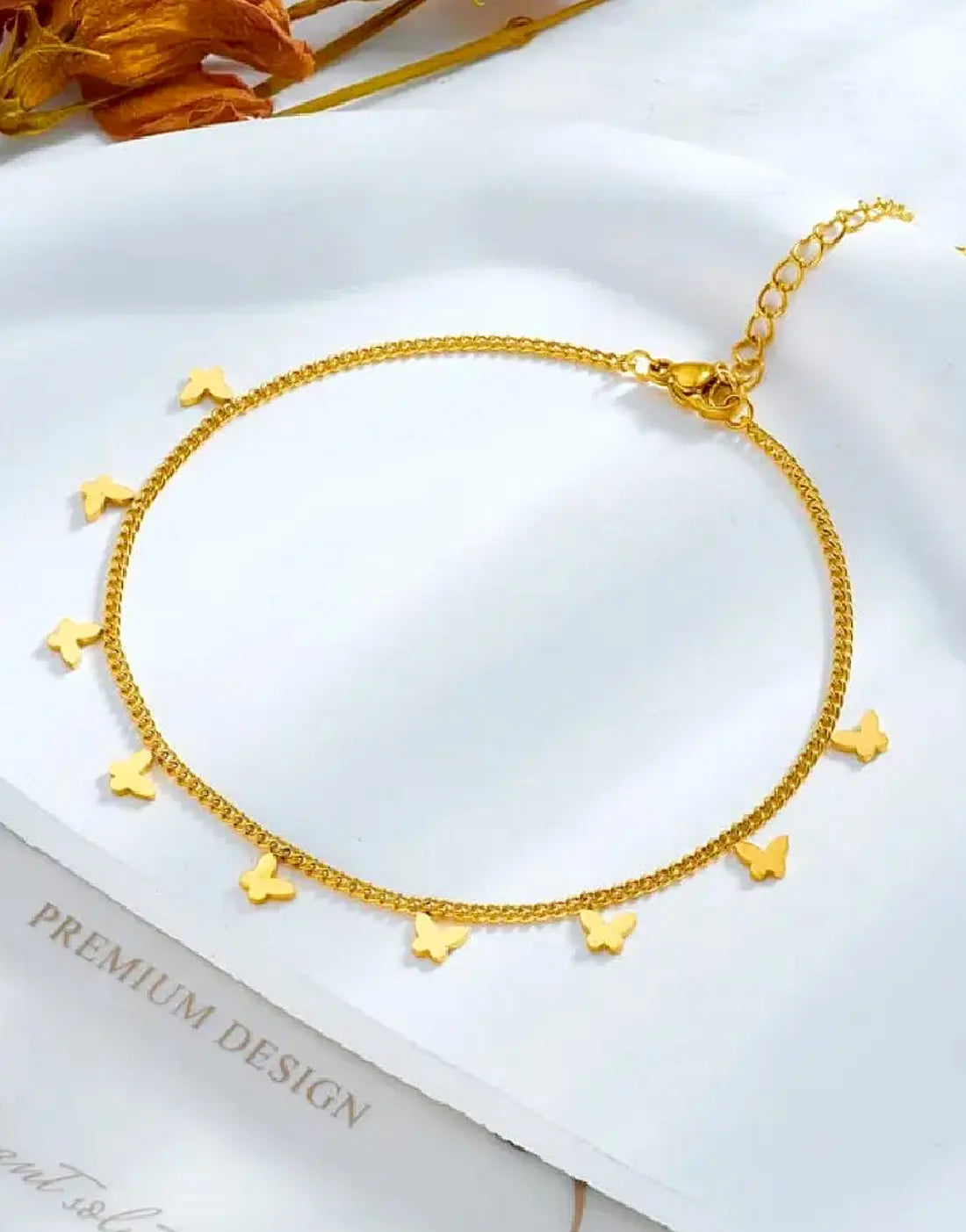 Gold Plated Butterfly Design Bracelet for Girls