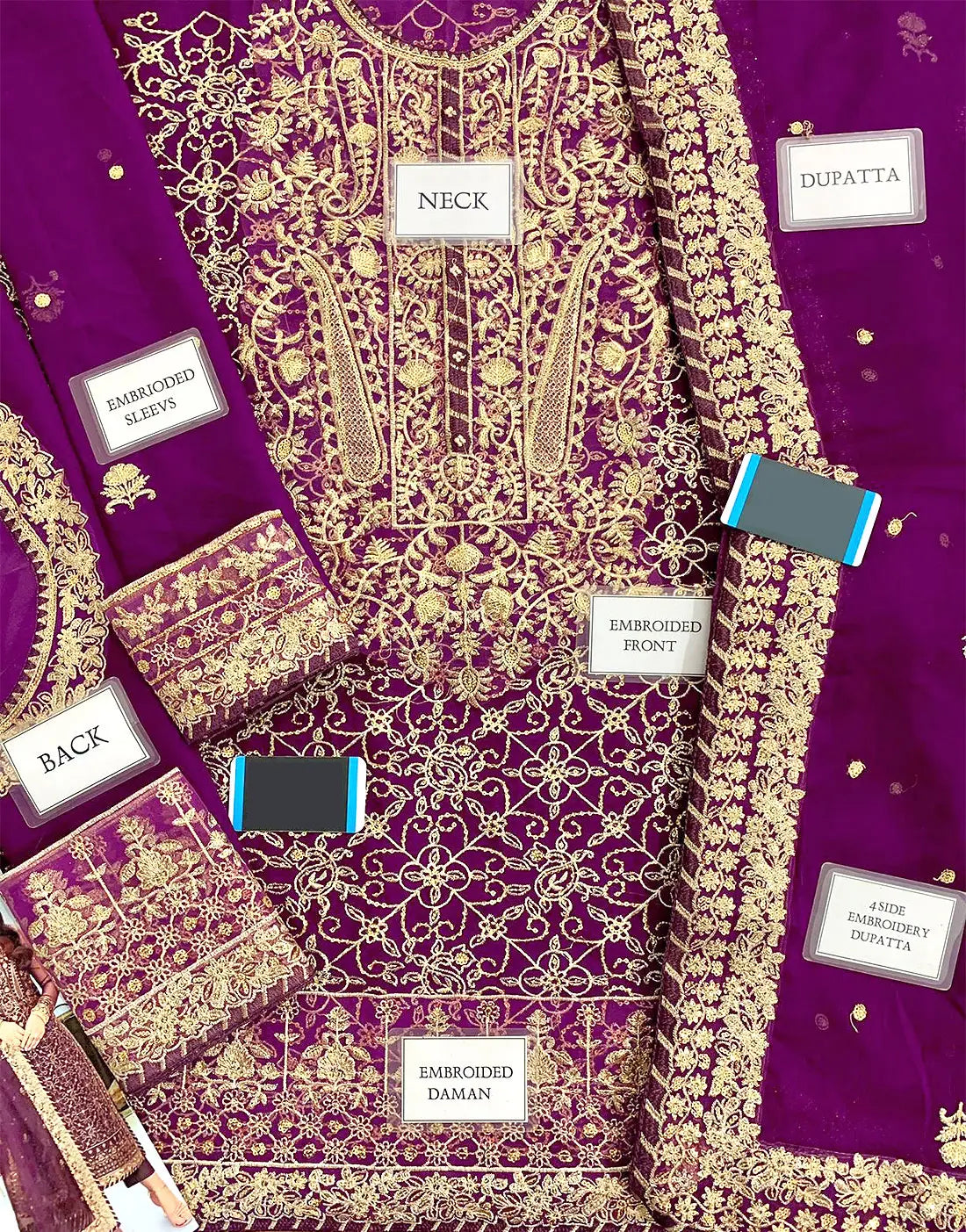 Exquisite Embroidered Deep Plum Chiffon Wedding Dress – Ideal for Parties & Weddings