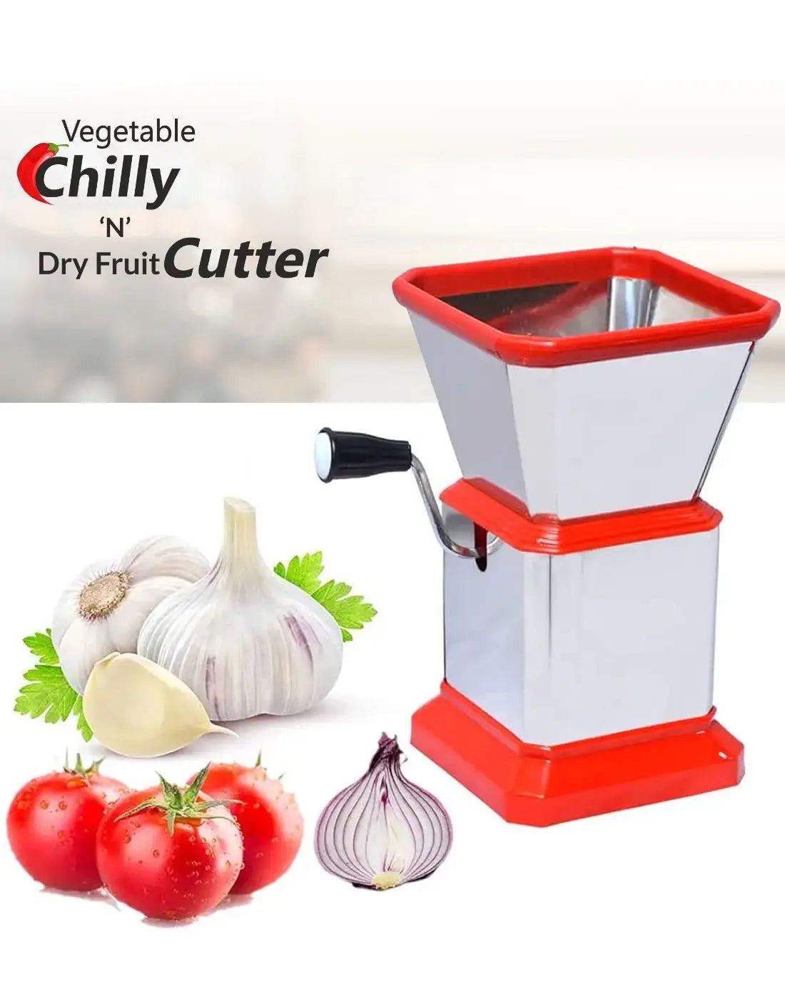 Handheld Manual Chopper & Cutter for Vegetables, Chilies & Dry Fruits