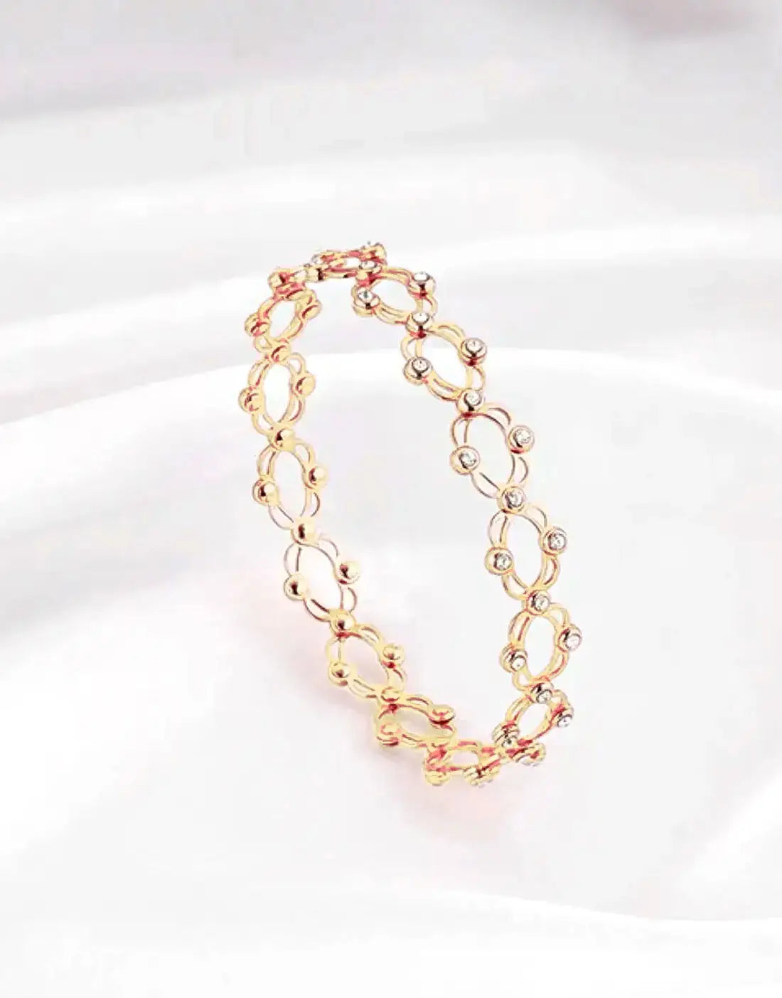 2‑in‑1 Convertible Ring Bracelet in Gold Plated Stainless Steel Finish