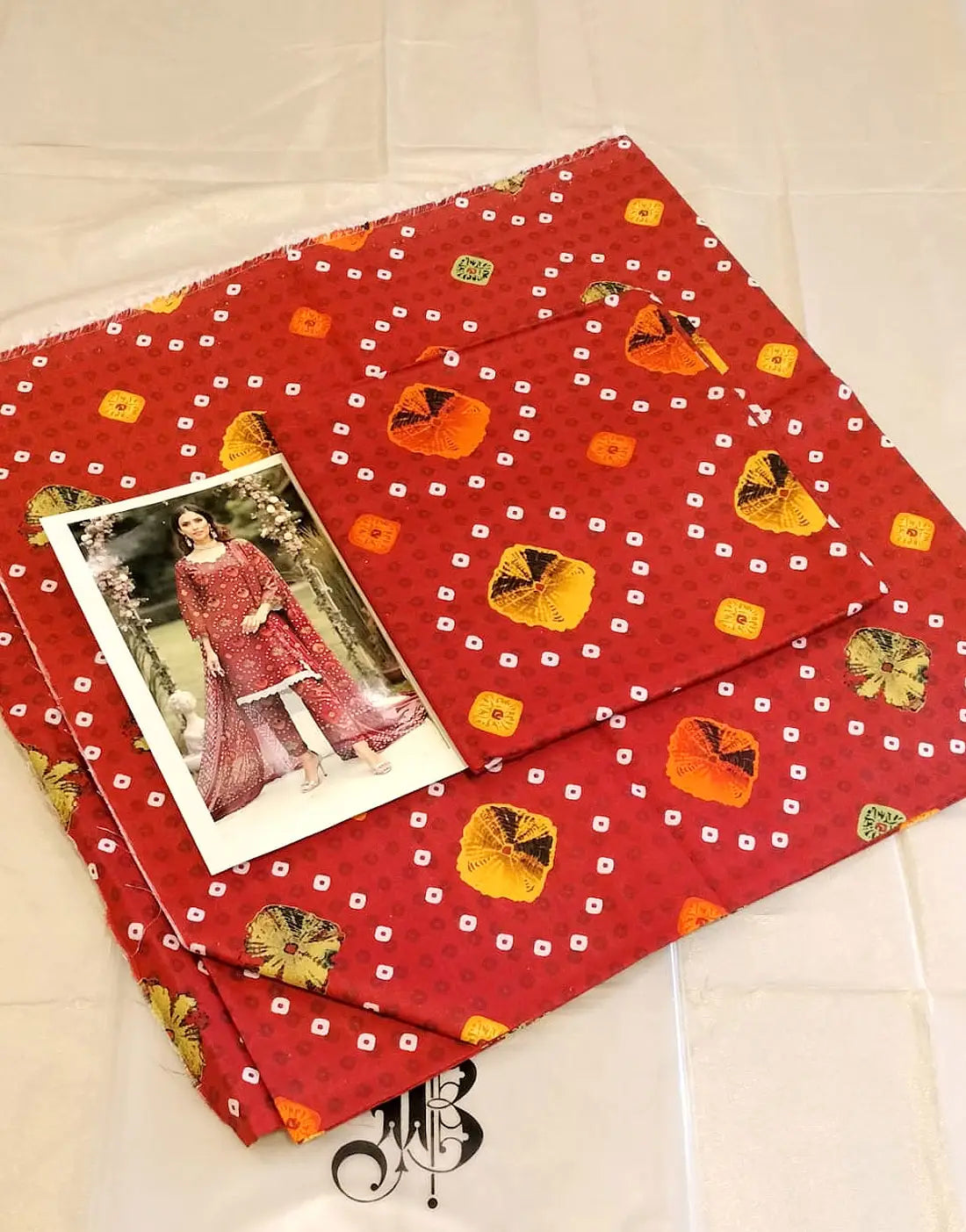 IB Jhalak 3-Piece Digital Print Khaddar Dress with Khaddar Dupatta