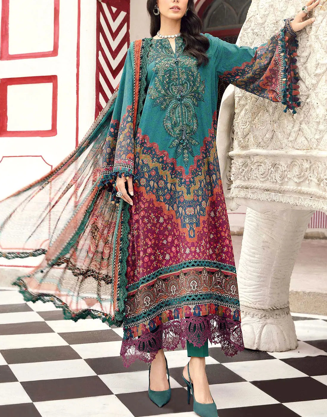 Digital Print Embroidered Lawn Suit for Daily & Party Wear