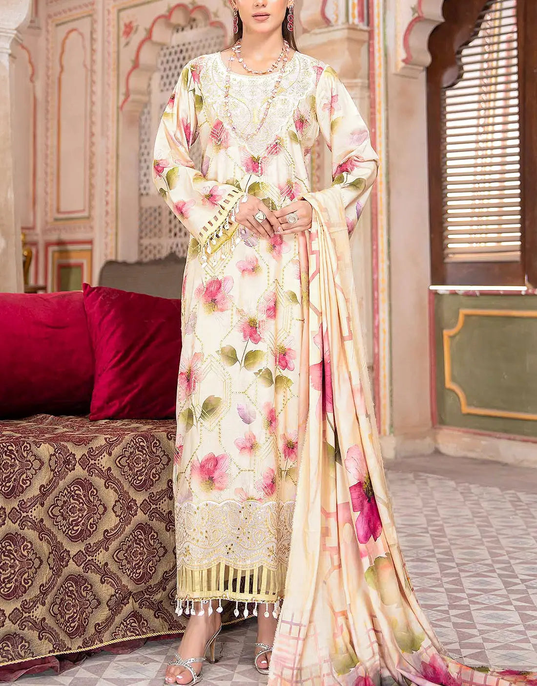 Trendy Digital Print Lawn Dress with Lawn Dupatta