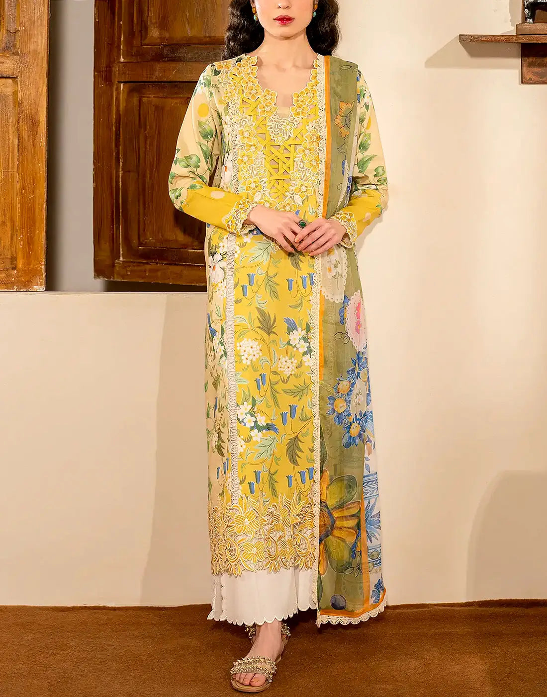 Trendy Digital Print Mustard Yellow Lawn Suit with Lawn Dupatta