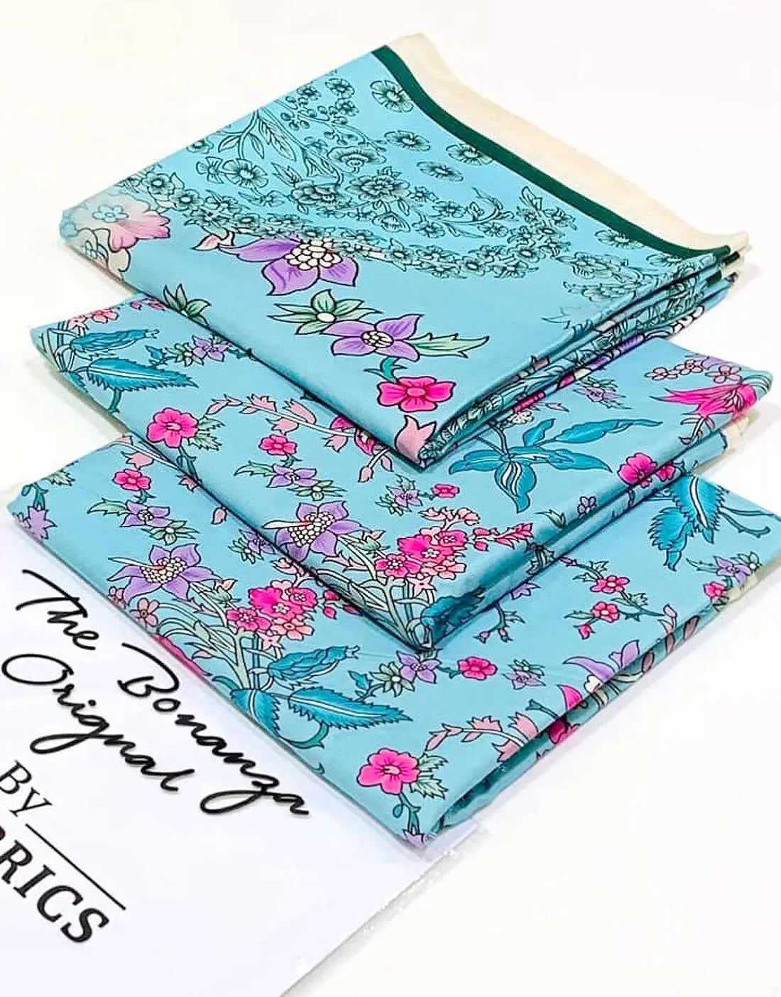 IB Bonanza All-Over Digital Print 3-Piece Linen Dress with Linen Dupatta