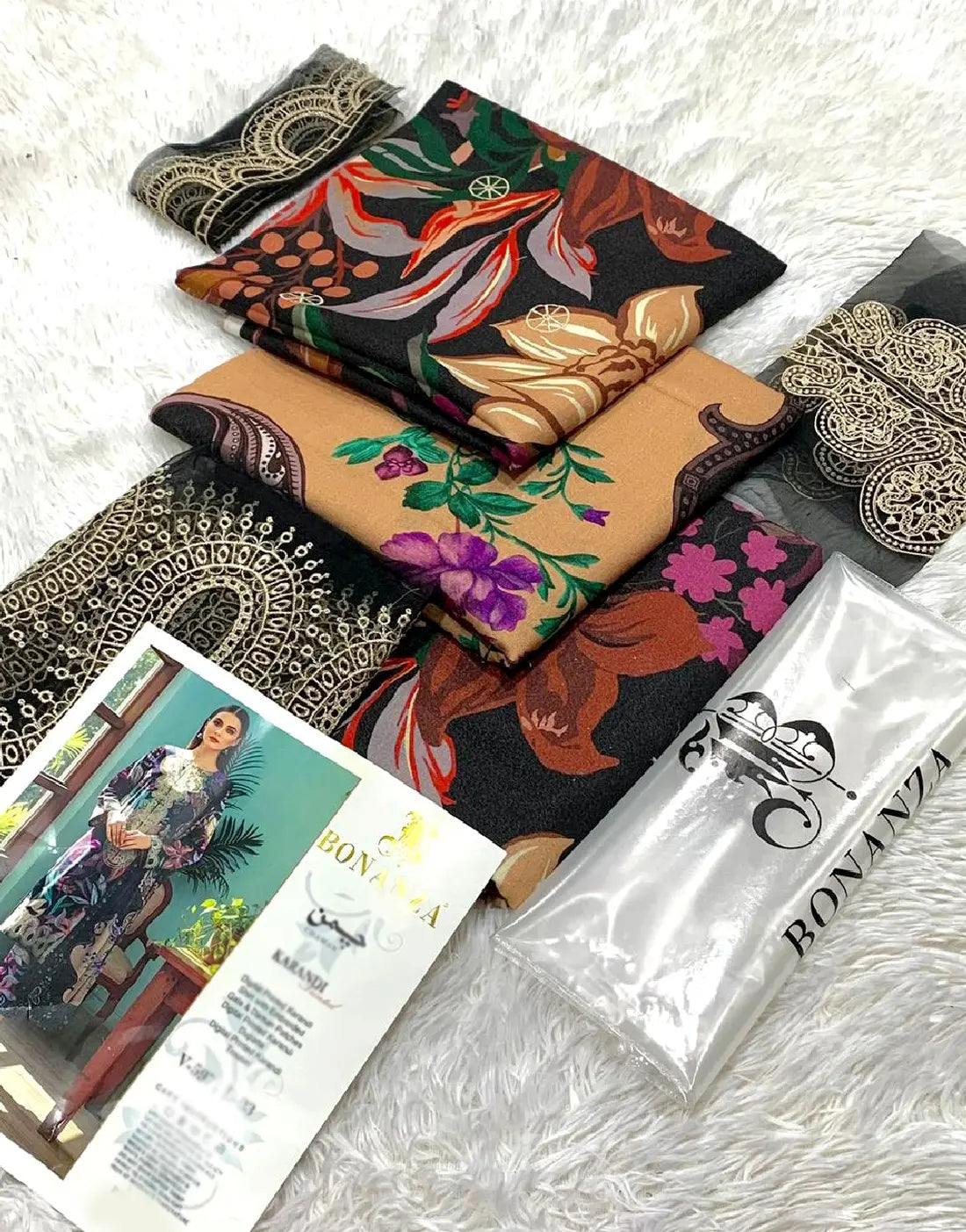 All-Over Digital Print Embroidered Karandi Dress for Winter Season