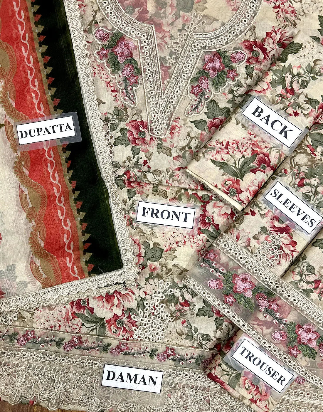 Luxury Schiffli Embroidered EID Lawn Dress with Emb. Chiffon Dupatta