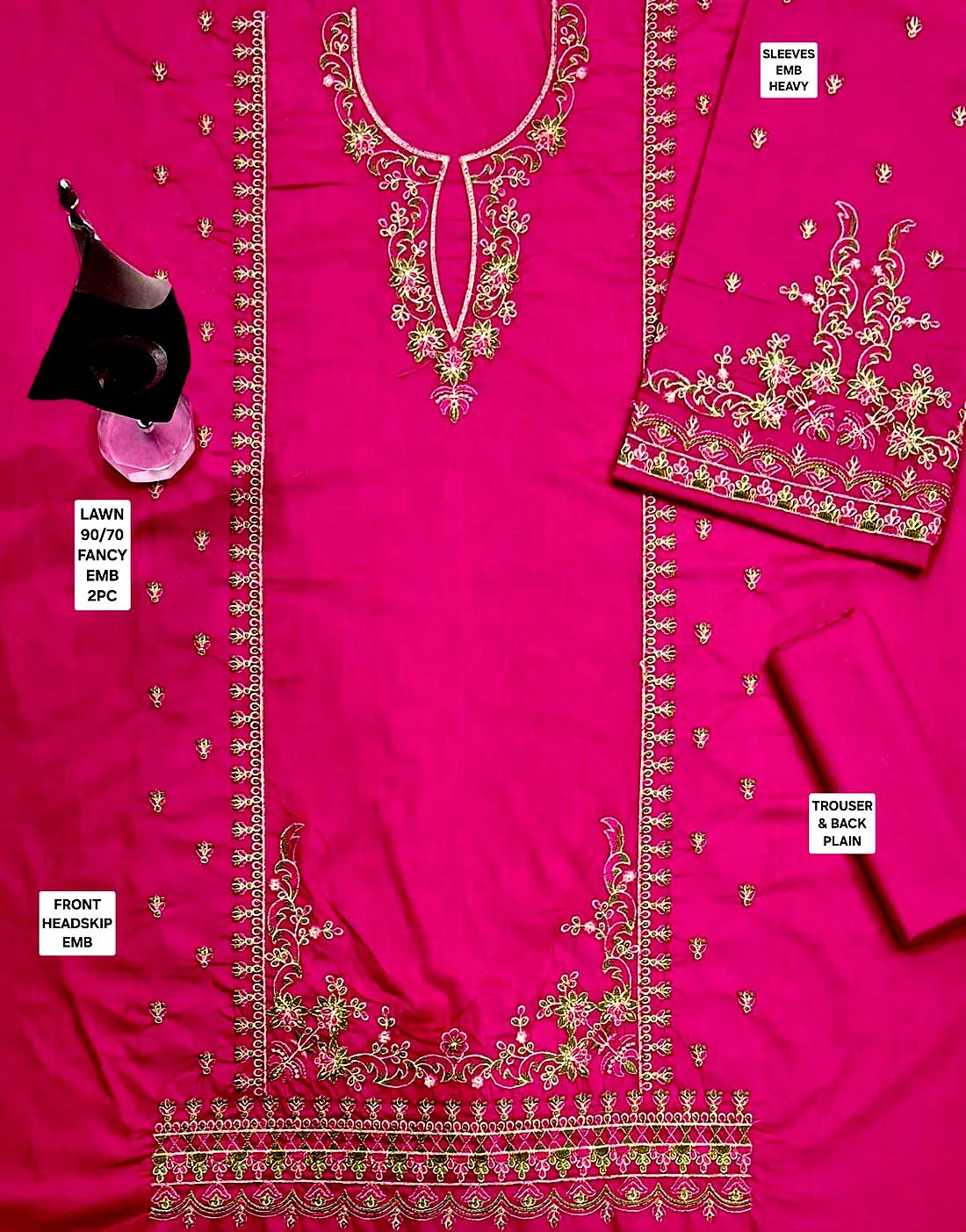 Elegant 2-Piece Embroidered EID Lawn Dress for Girls