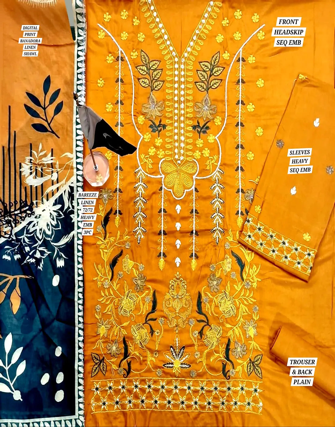 Exquisite Heavy Embroidered Linen Dress for Casual & Formal Wear