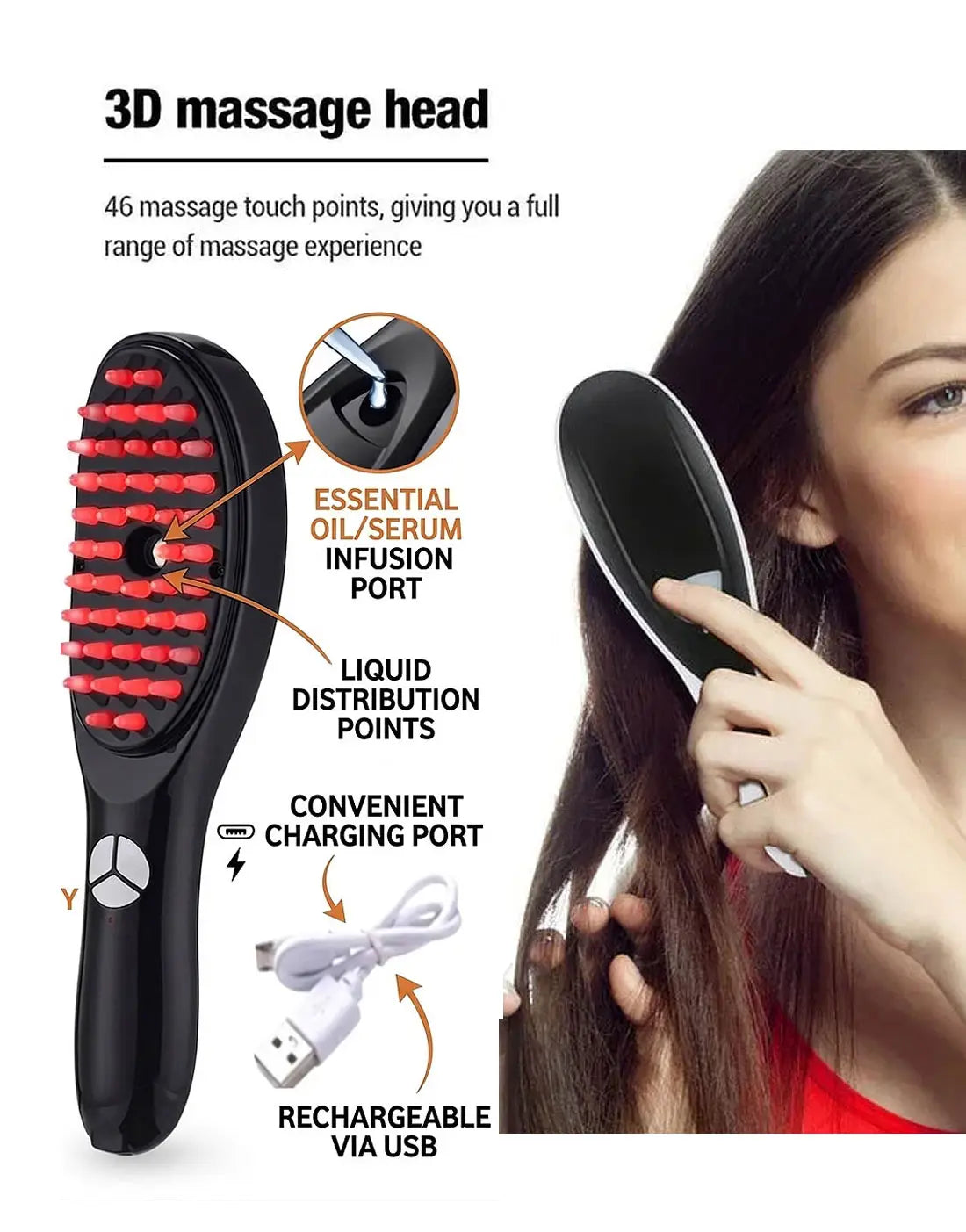 Hair Growth Brush with Steam & Vibration | Hair Therapy Brush