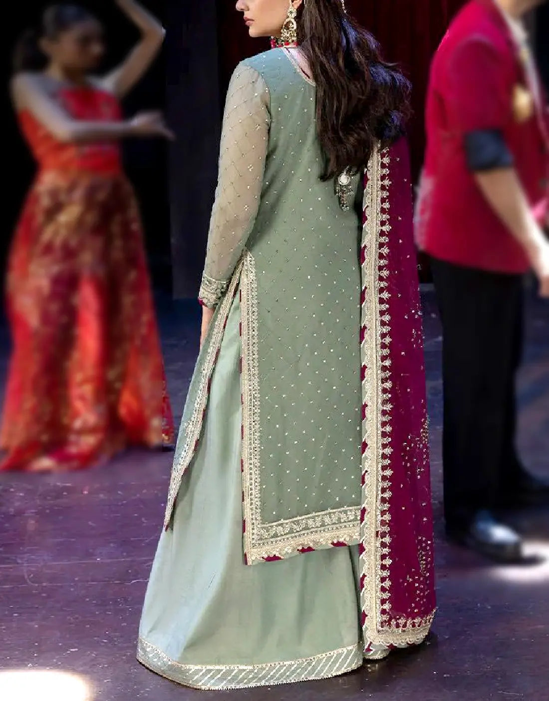 Premium Heavy Embroidered Chiffon Dress – Perfect for Wedding & Formal Events