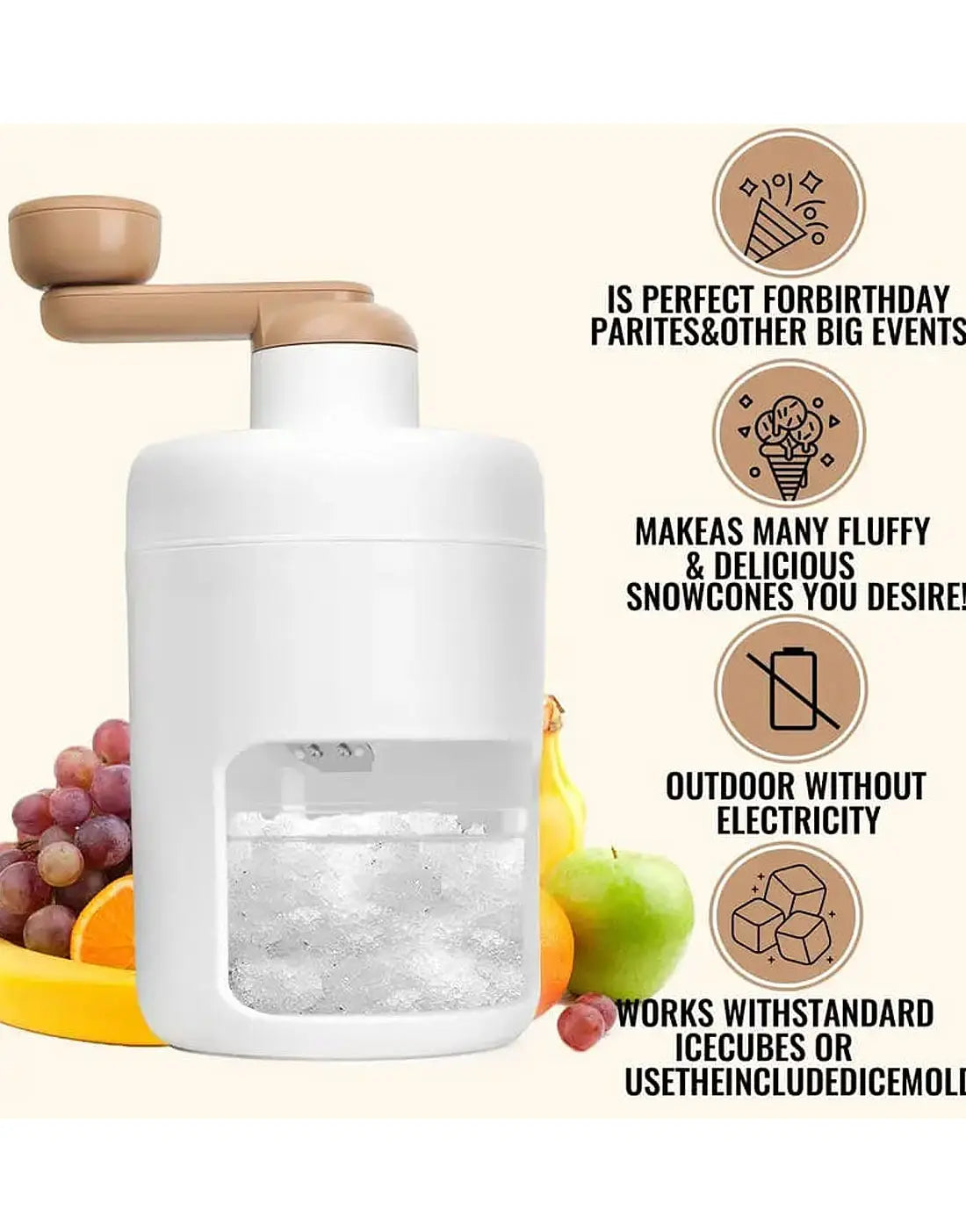 Manual Ice Crusher Gola Ganda Making Machine