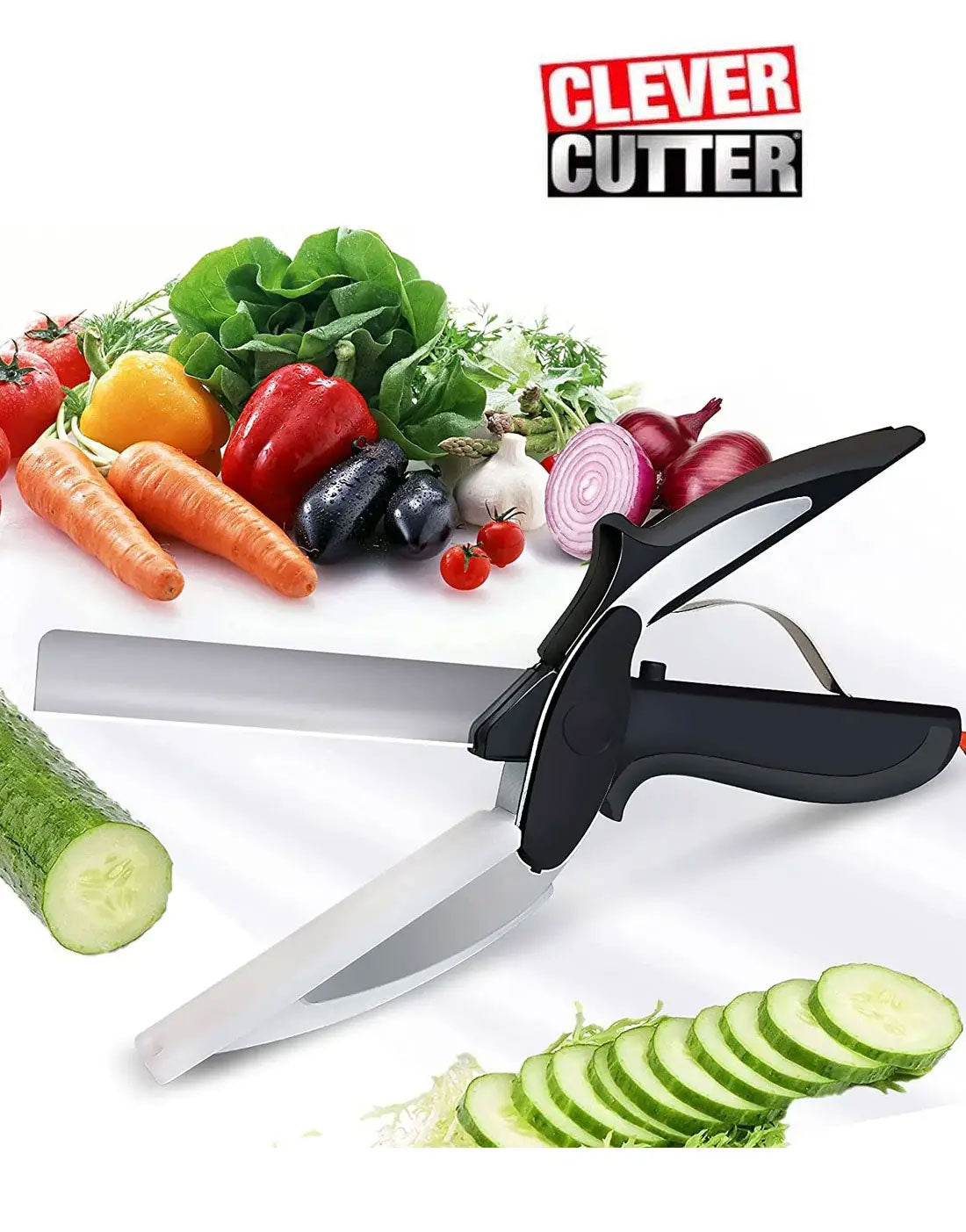 2 in 1 Kitchen Knife & Cutting Board - Great for Food Slicing & Chopping
