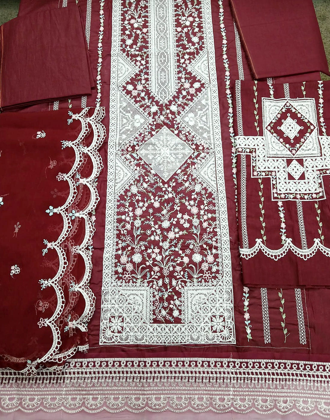 Luxurious Embroidered Cotton Lawn Dress for EID, Festive & Party Wear