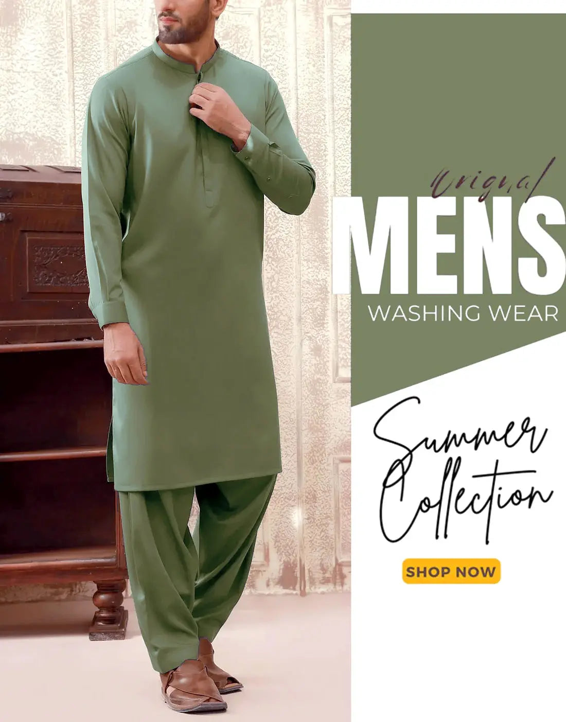 Unstitched Men's Wash n Wear Shalwar Kameez Suit