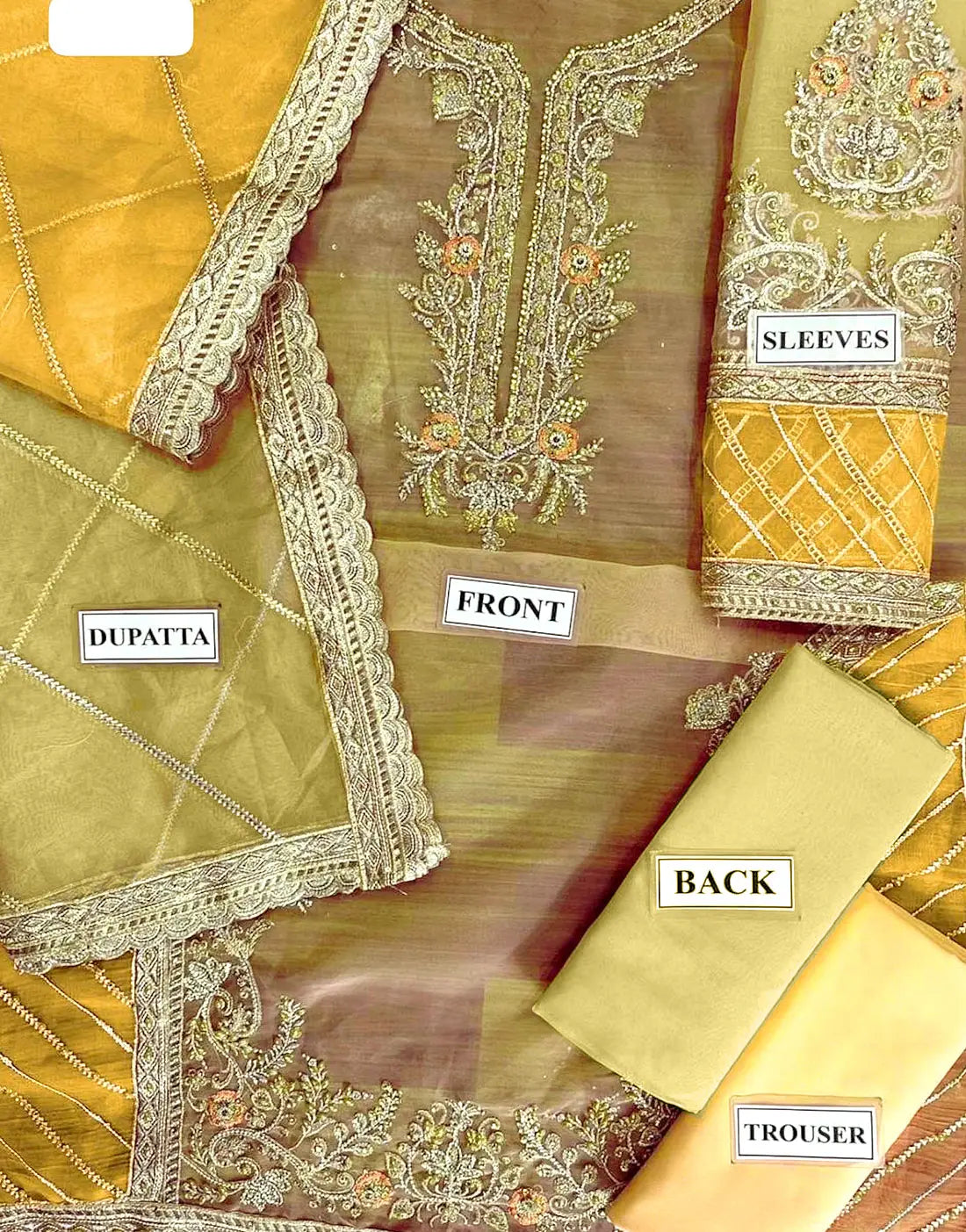 Formal Handwork Embroidered Organza Wedding Wear Dress