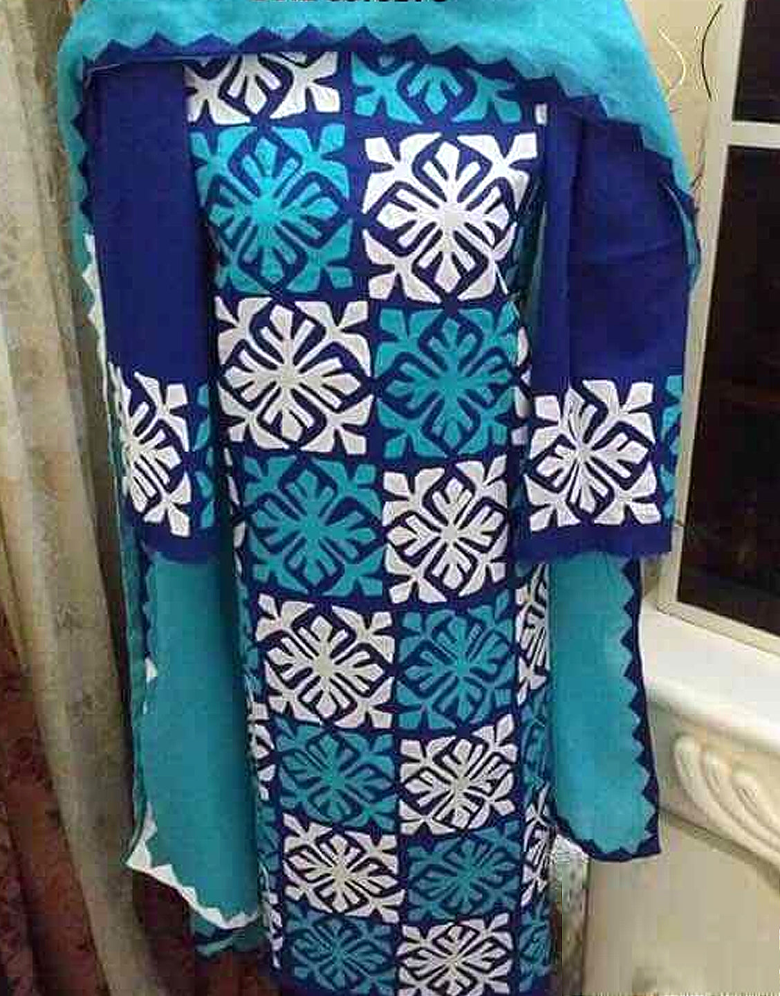 3-Pieces Sindhi Handicraft Aplic Work Cotton Lawn Suit