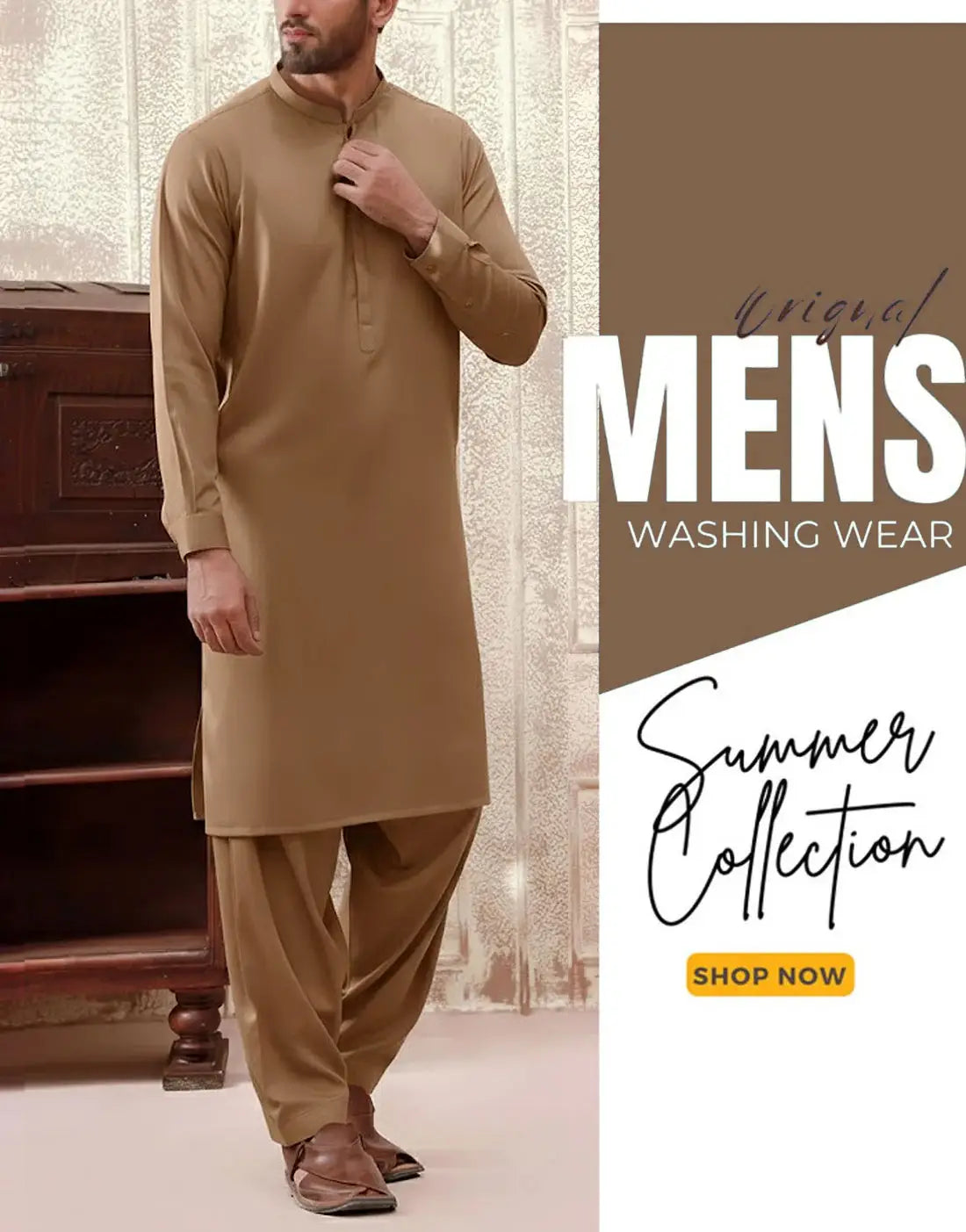 Unstitched Men's Wash n Wear Shalwar Kameez Suit