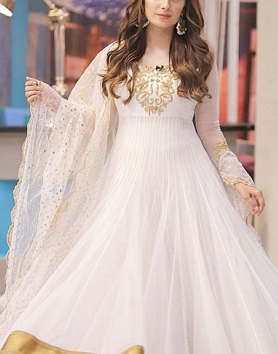 white chiffon maxi dress Adorable Embroidered White Chiffon Maxi Dress – Best Price Online in Pakistan
