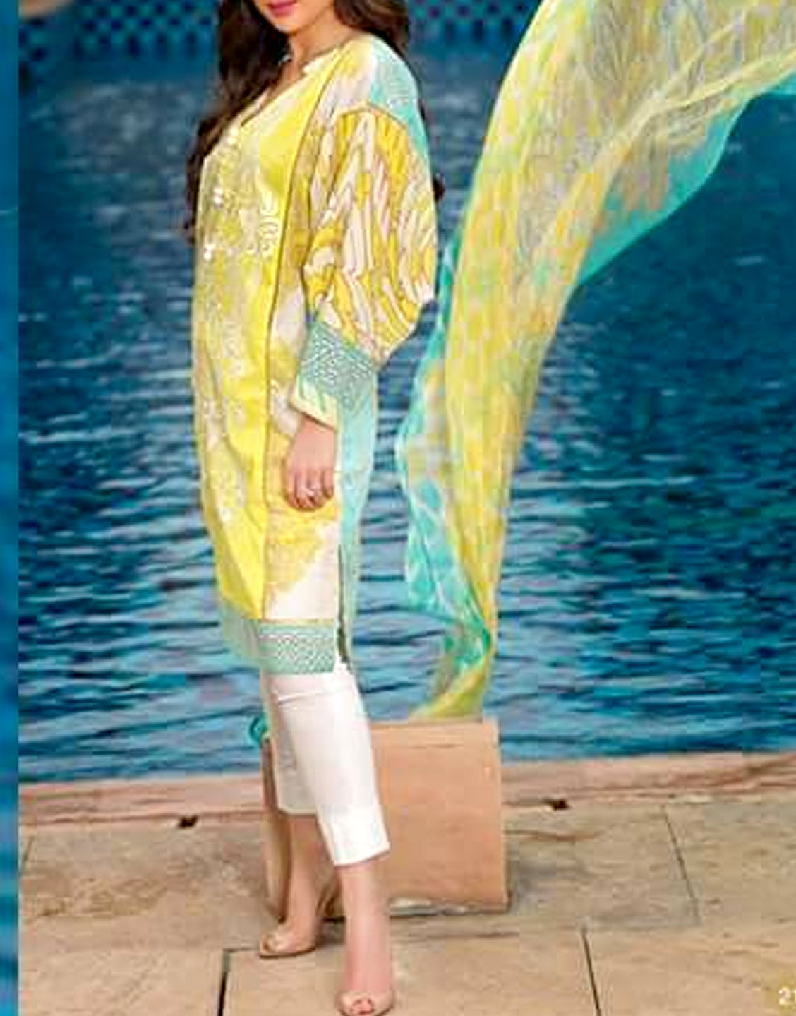 Luxury Embroidered Lawn Suit with Cutwork Embroidered Chiffon Dupatta