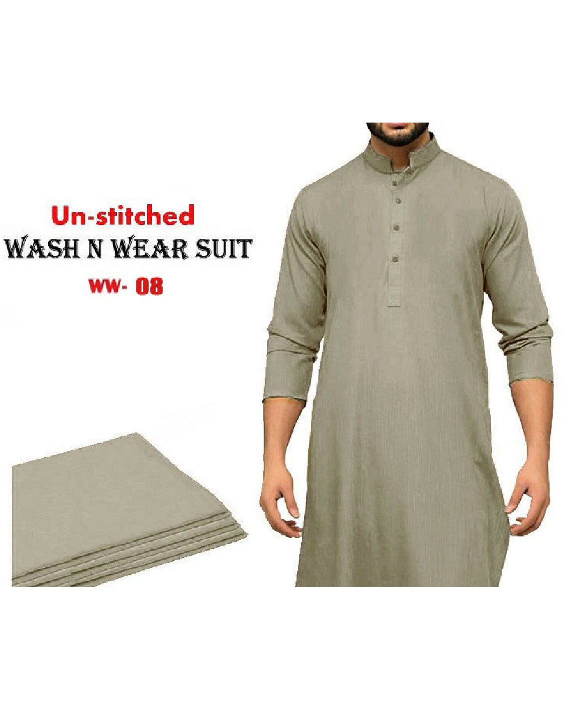 Unstitched Wash N Wear Men's Shalwar Kameez