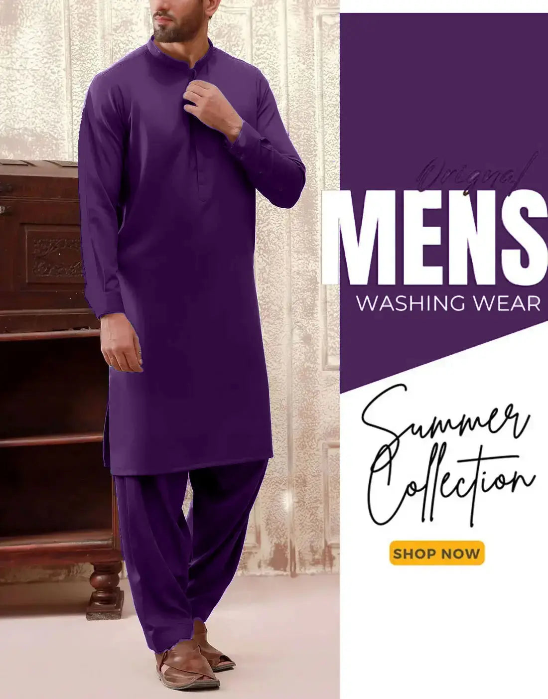 Unstitched Italian Boski Wash & Wear Men’s Shalwar Kameez