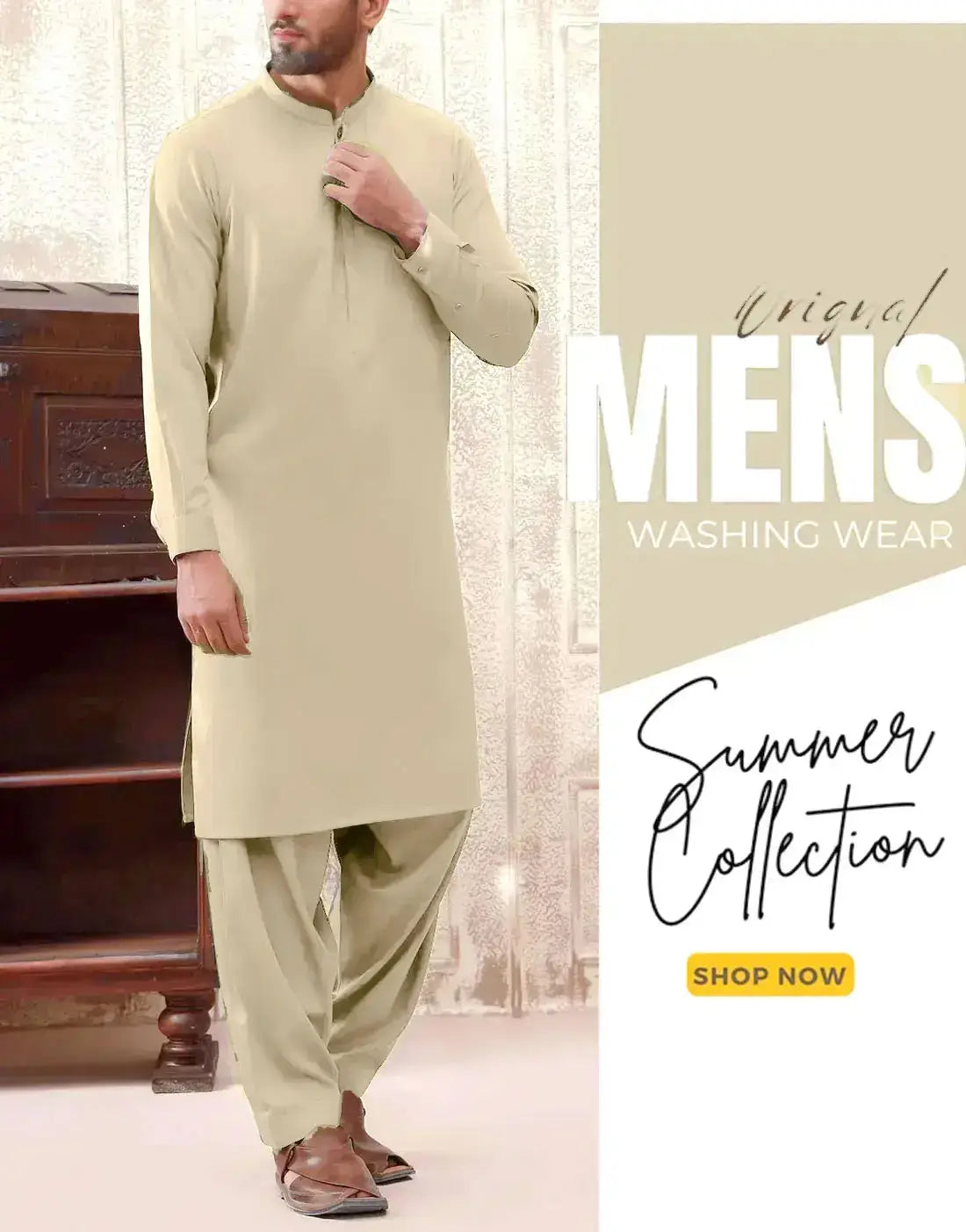 Unstitched Italian Boski Wash & Wear Men’s Shalwar Kameez