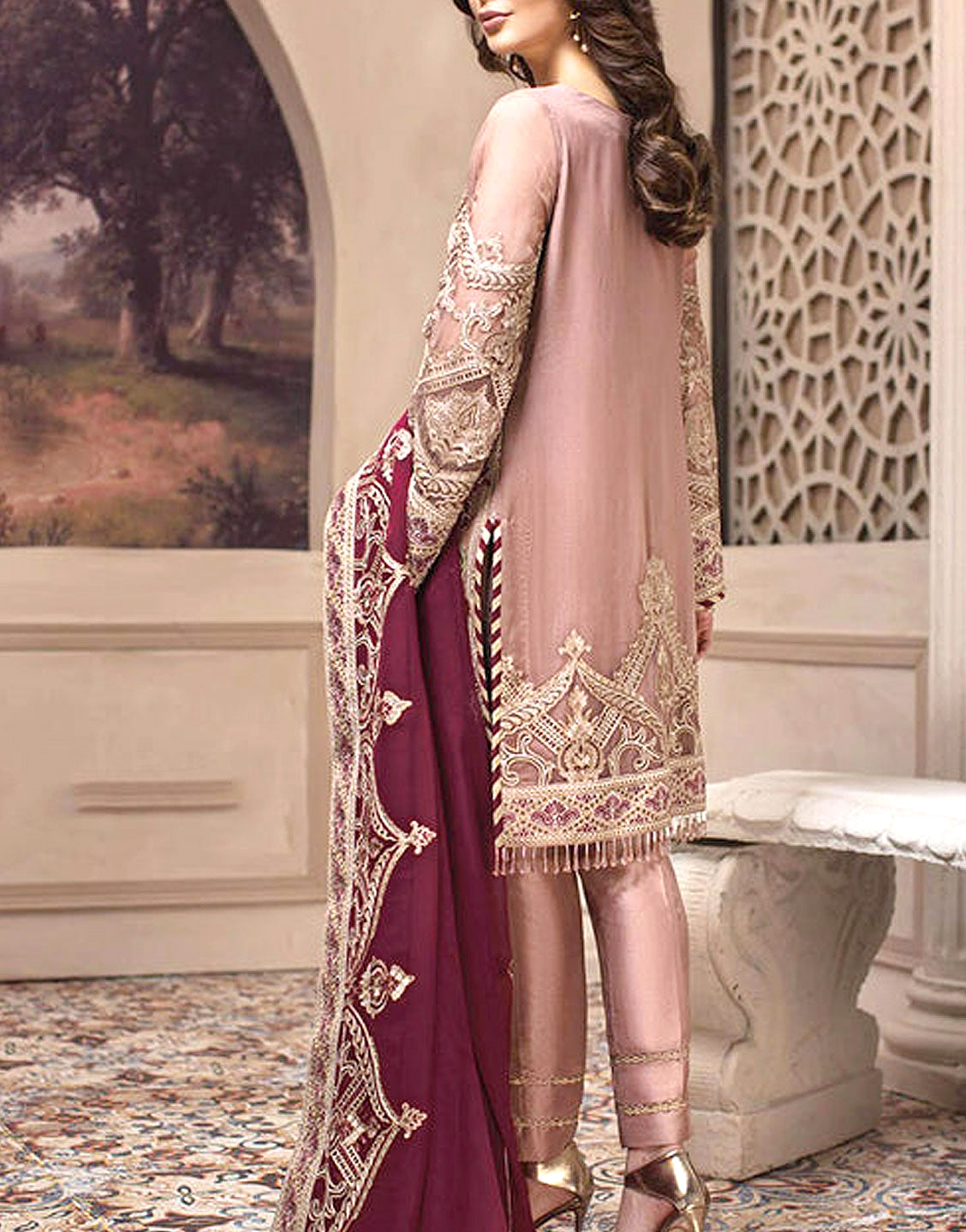 Decent Embroidered Formal Chiffon Wedding Dress