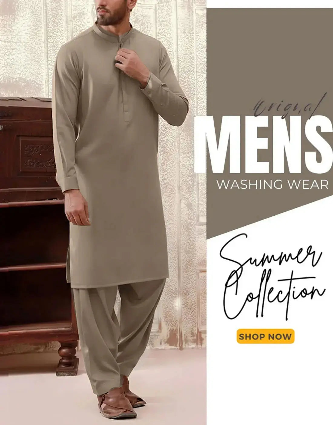 Unstitched Men's Wash n Wear Shalwar Kameez Suit