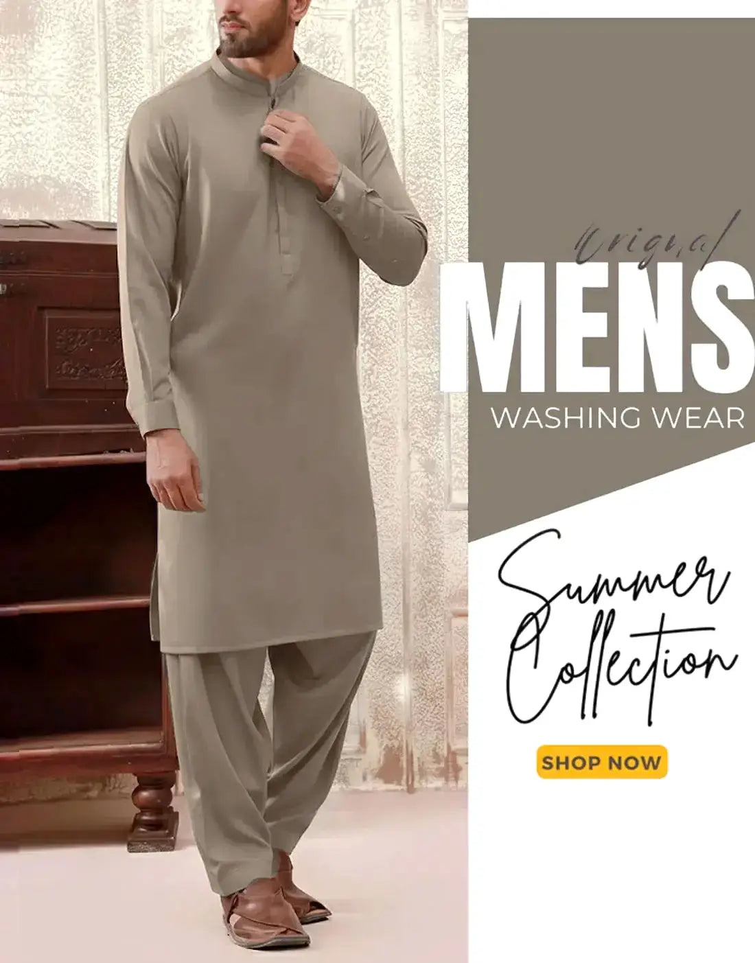 Unstitched Italian Boski Wash & Wear Men’s Shalwar Kameez