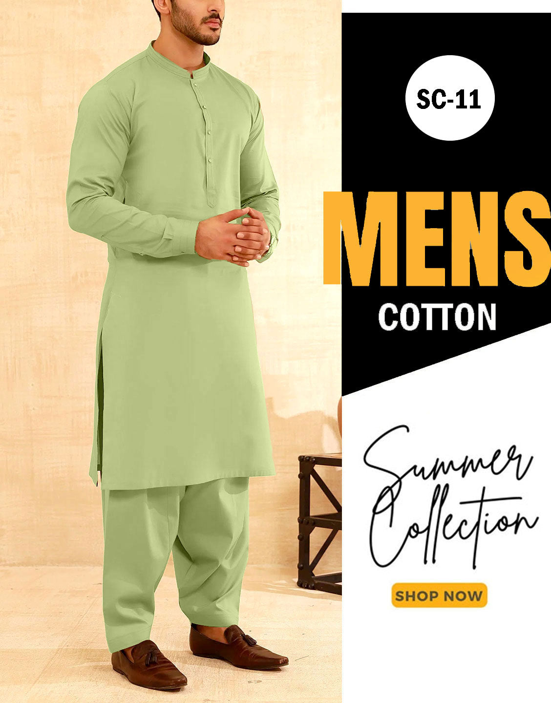 IB Swiss Fashion Soft Egyptian Cotton Unstitched Men's Shalwar Kameez