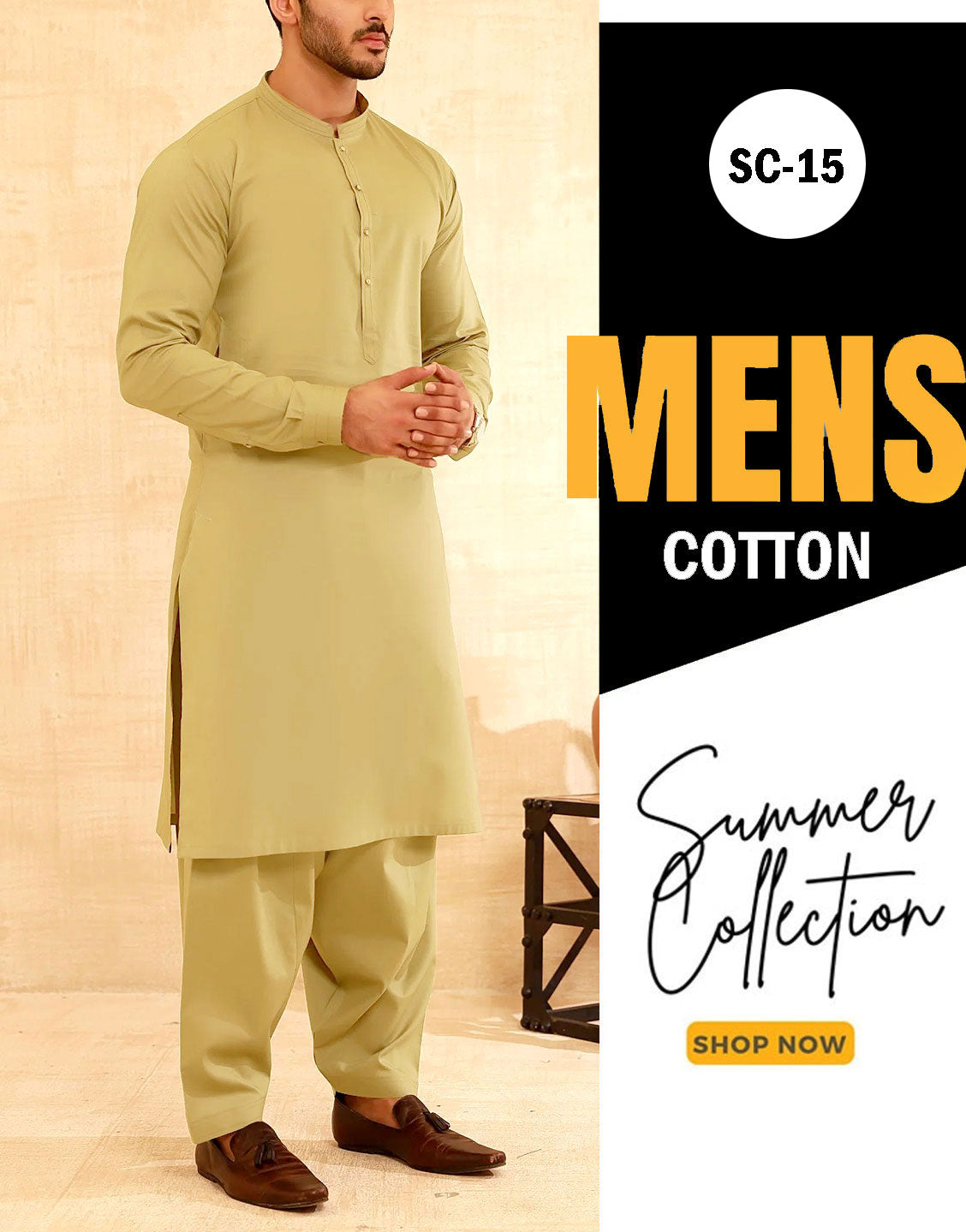 Pack of 2 Unstitched IB Swiss Fashion Soft Egyptian Cotton Men's Suits of Your Choice