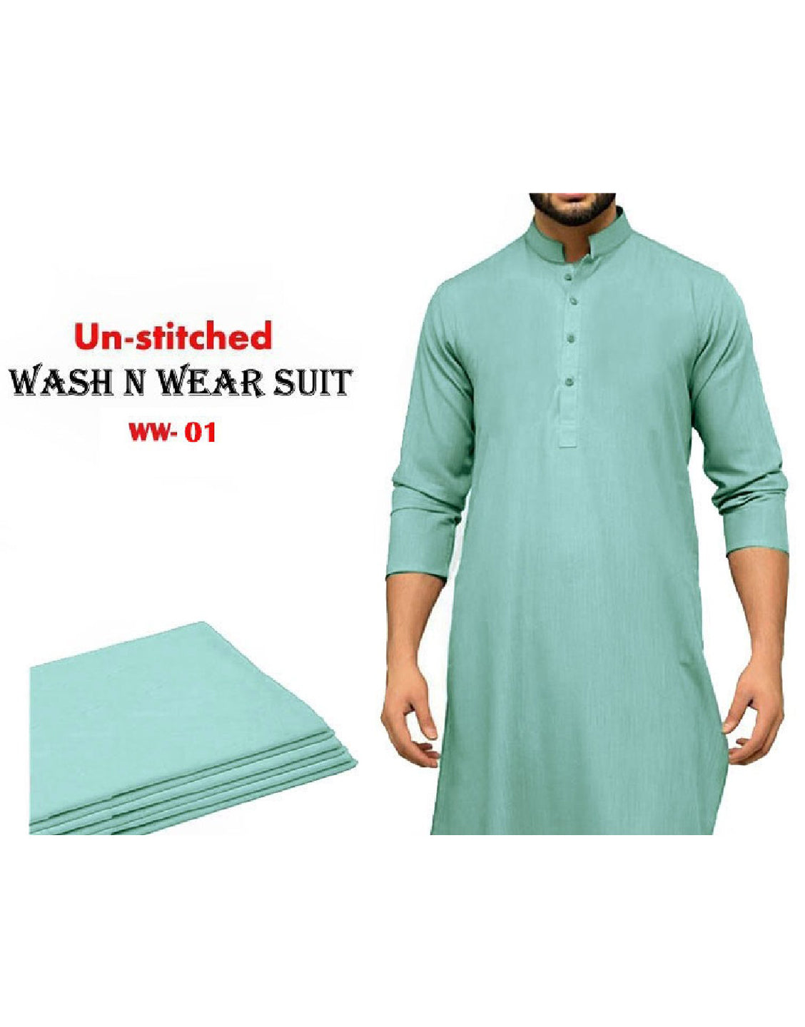 Unstitched Wash N Wear Men's Shalwar Kameez
