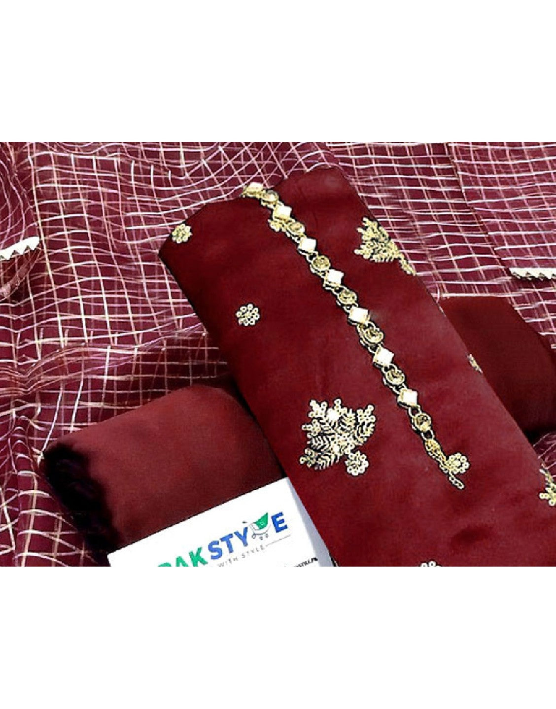 Fancy Embroidered Shamoz Silk Party Wear Dress with Shamoz Silk Trouser - Out of Stock