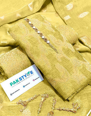 Banarsi Style Cotton Jacquard Dress with Cotton Jacquard Dupatta