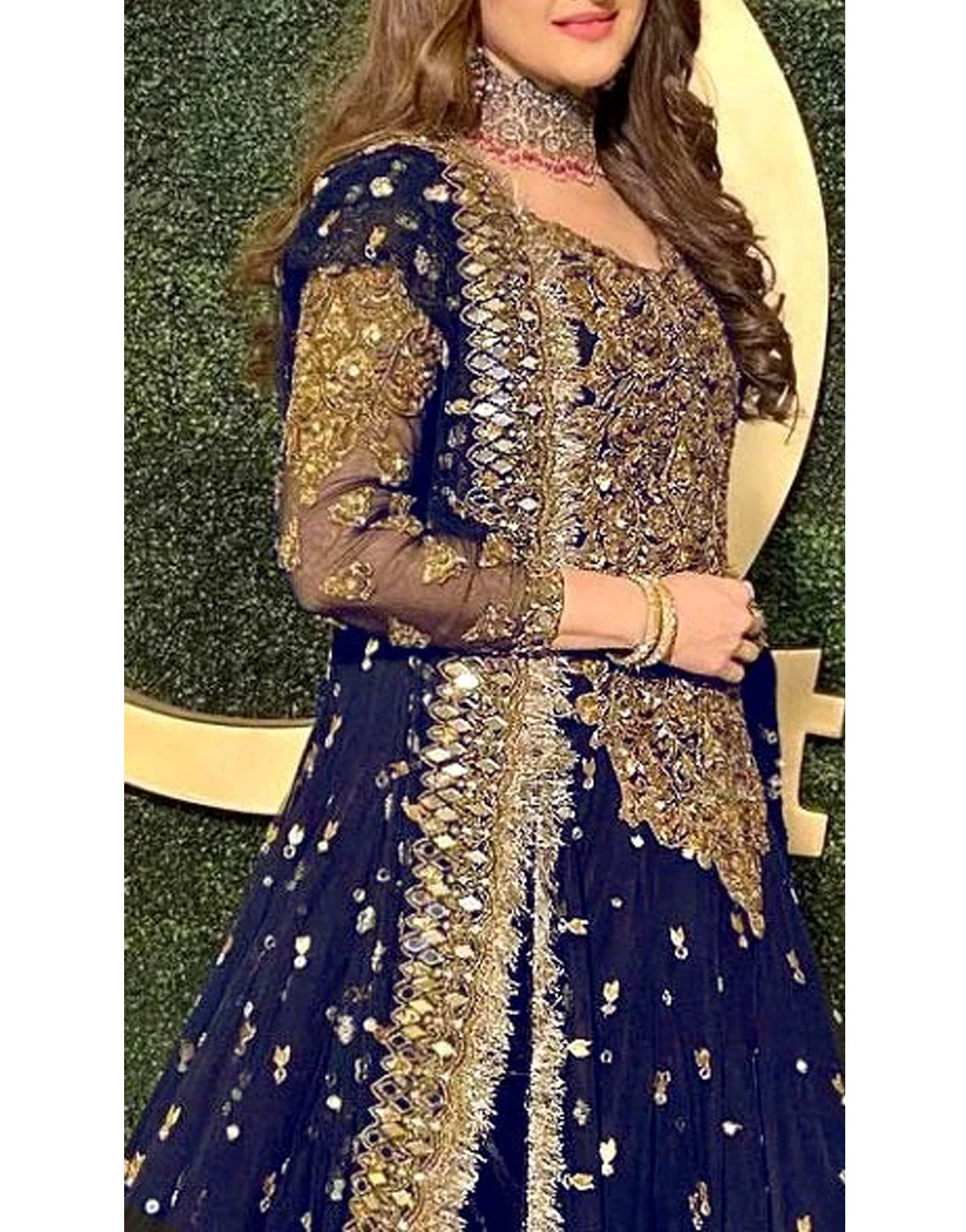Mirror Work Heavy Dori Embroidered Net Maxi Dress - Out of Stock