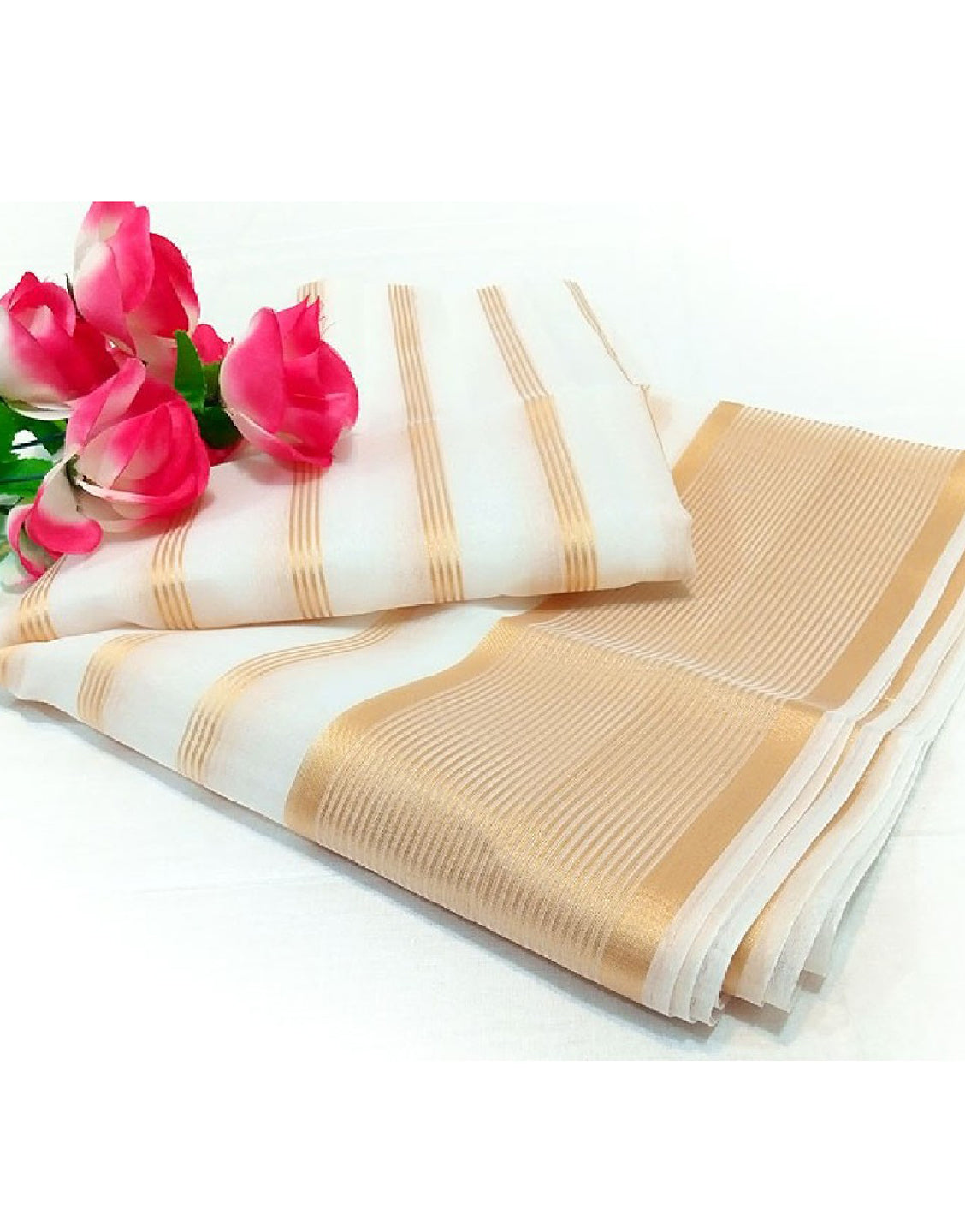 Lining Printed Organza Dupatta - White