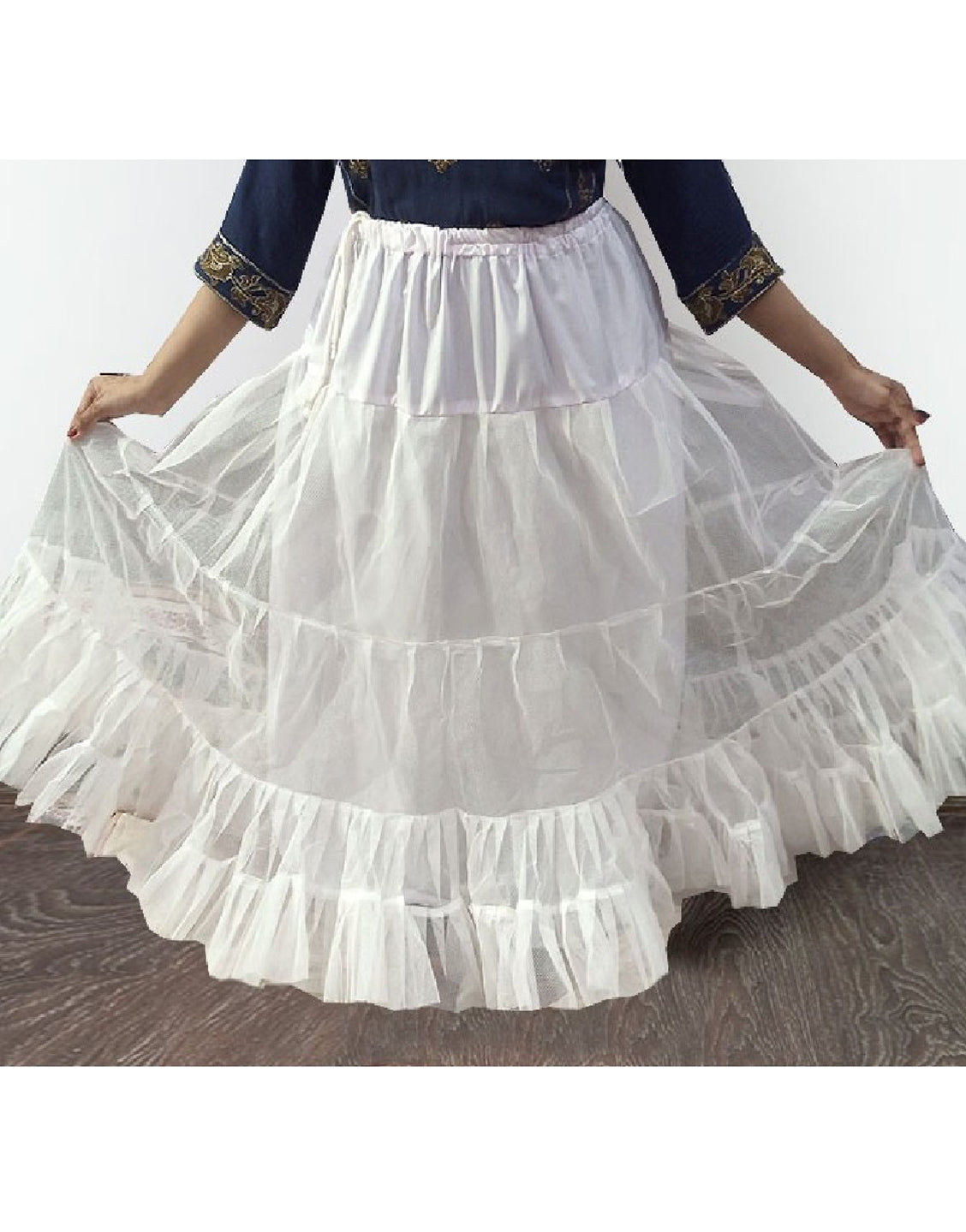 4 Layers Stitched Can Can Net Skirt with Inner