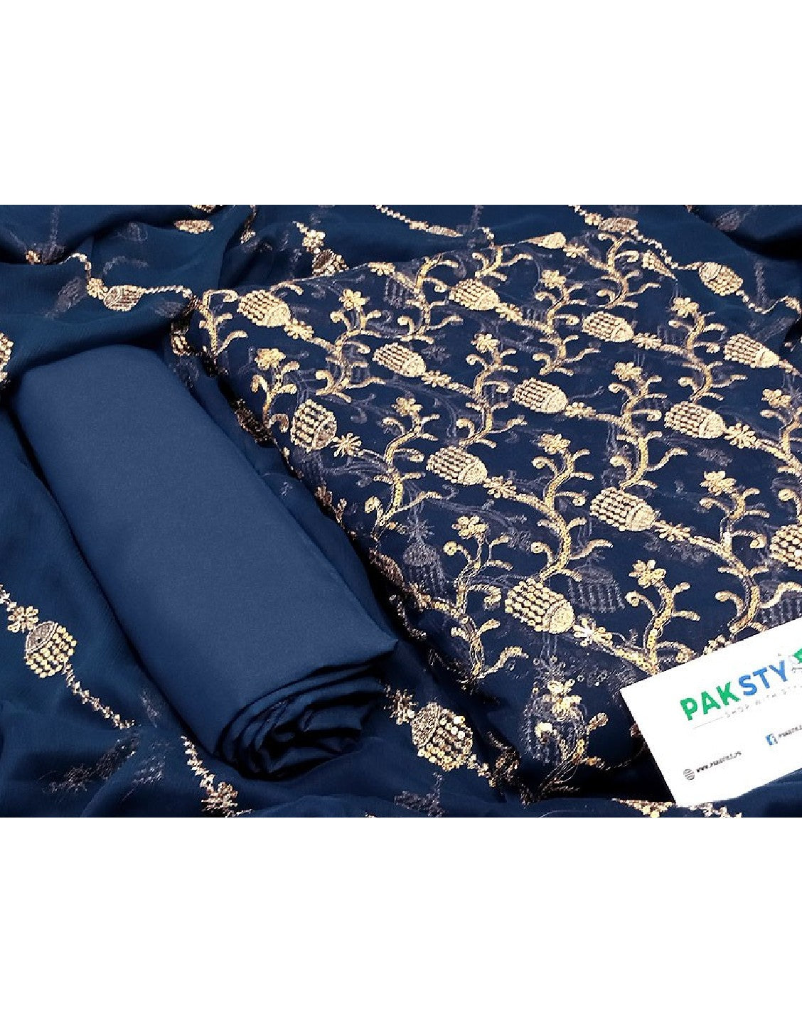 Heavy Embroidered Chiffon Party Wear Dress with Embroidered Chiffon Dupatta