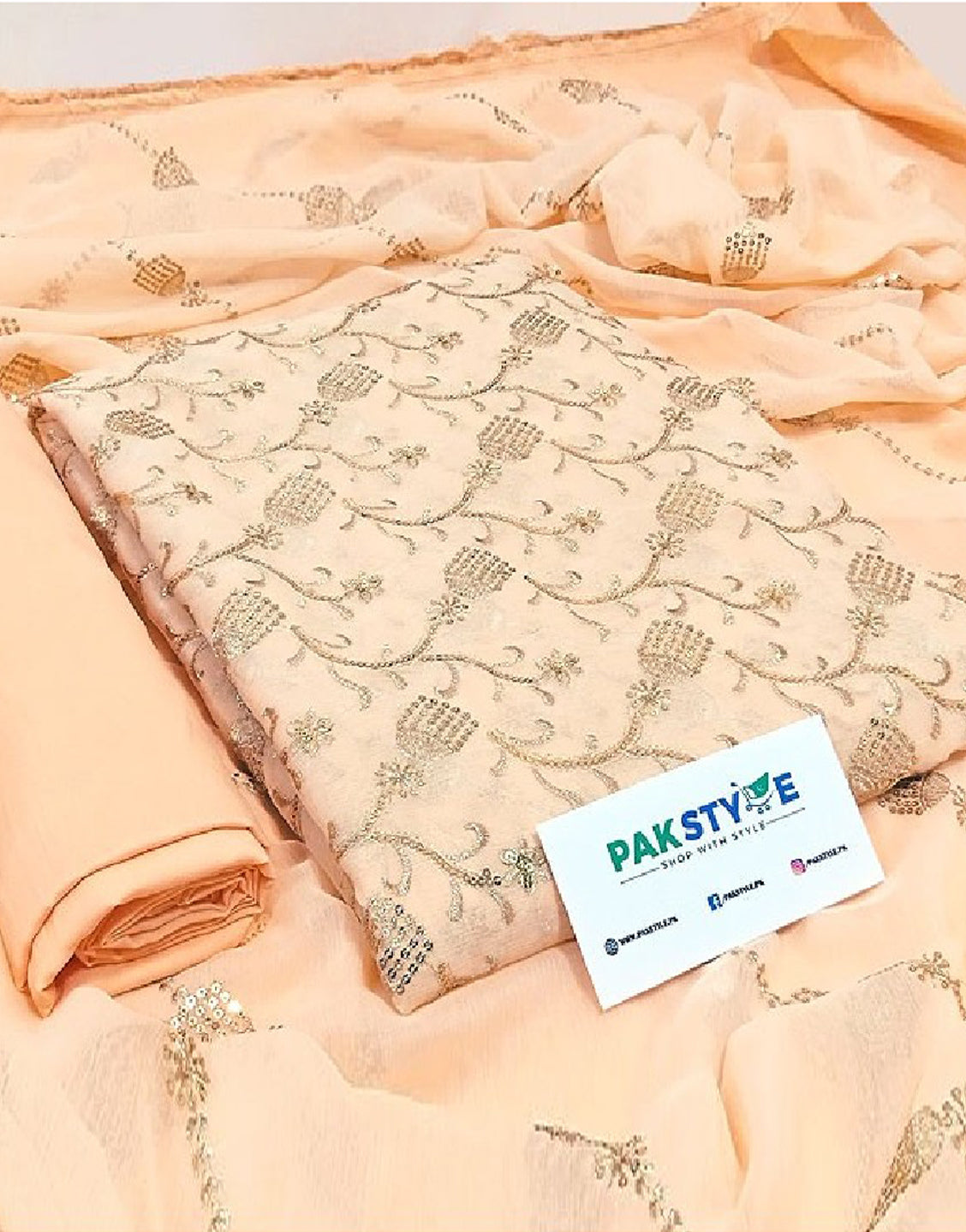 Heavy Embroidered Chiffon Party Wear Dress 2024 with Embroidered Chiffon Dupatta