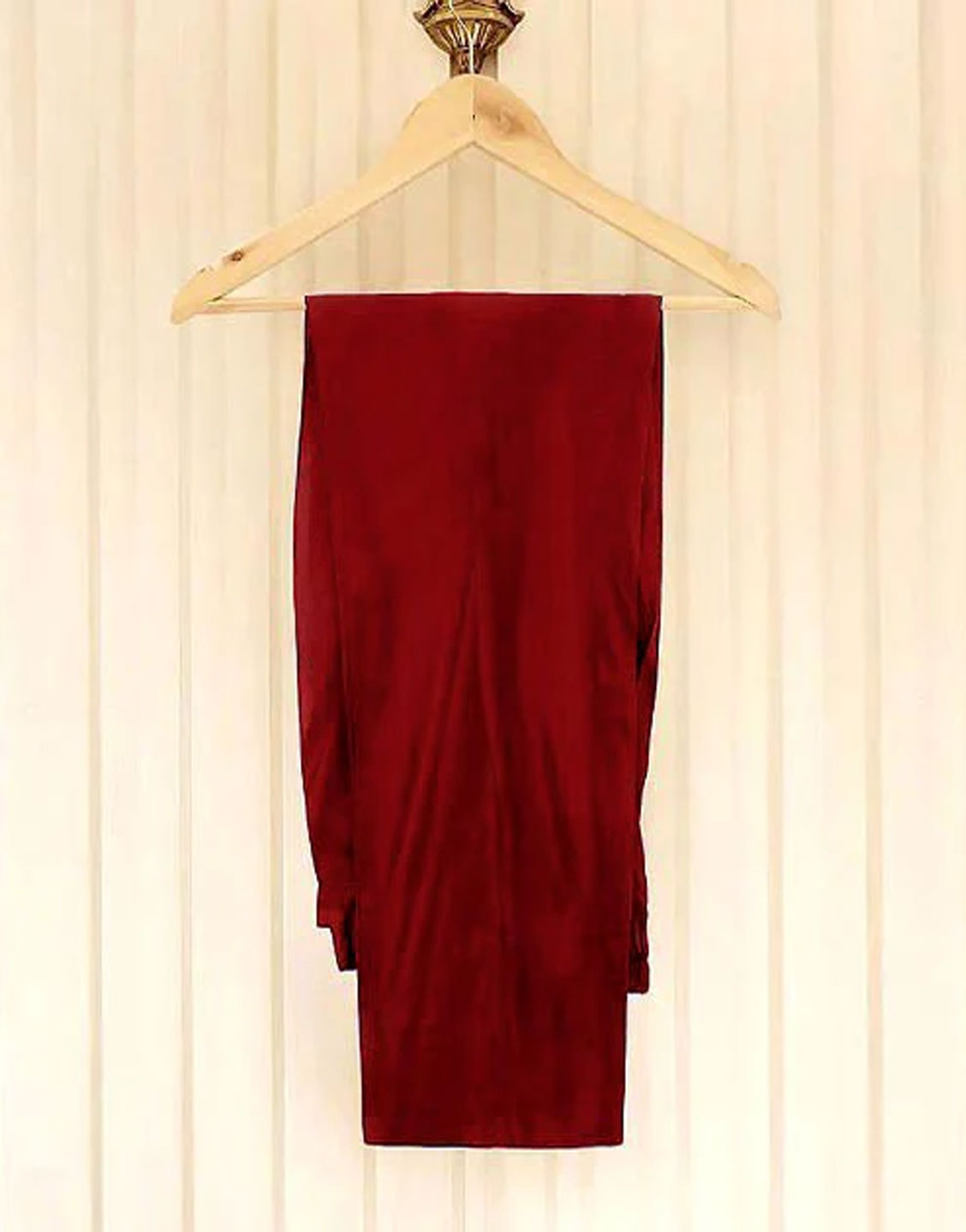 Readymade 3-Piece Embroidered Maroon Silk Maxi Dress with Embroidered Organza Dupatta