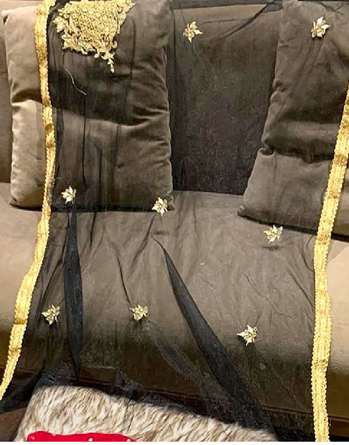 Fancy Chiffon Party Wear Dress with Mirror Work Net Dupatta