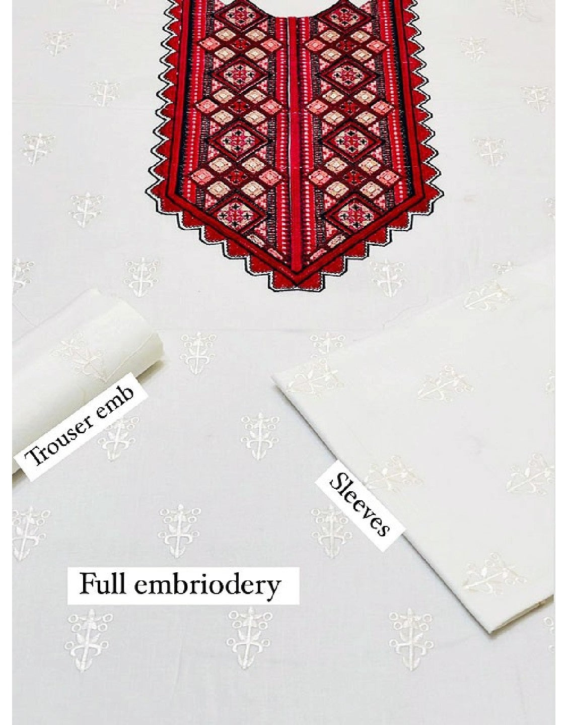 Decent 2-Piece Embroidered Lawn Dress with Embroidered Trouser