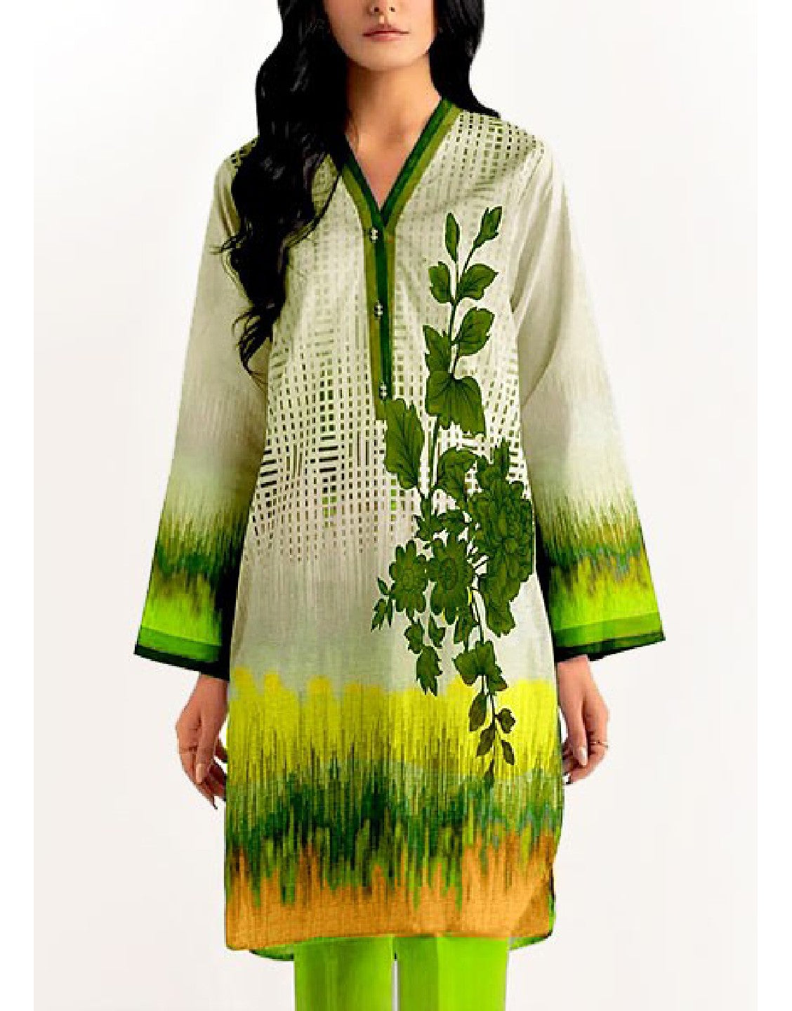 Embroidered Lawn Dress 2024 with Chiffon Dupatta