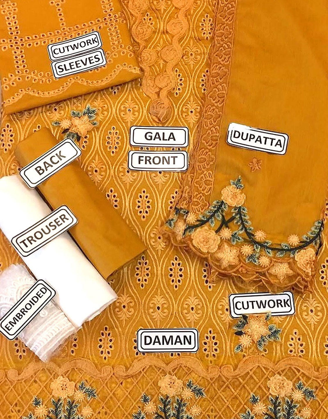 Luxury Schiffli Embroidered Lawn Dress with Embroidered Chiffon Dupatta - Out of Stock