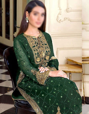 2-Piece Sequins Embroidered Lawn Dress 2024