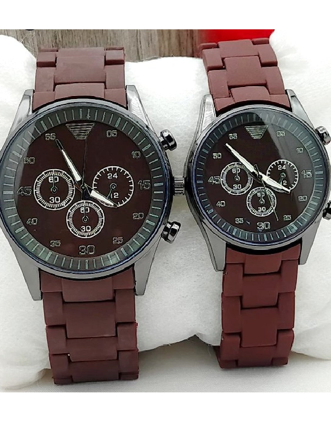 Pack of 2 Stylish Rubber Chain Watch for Couple