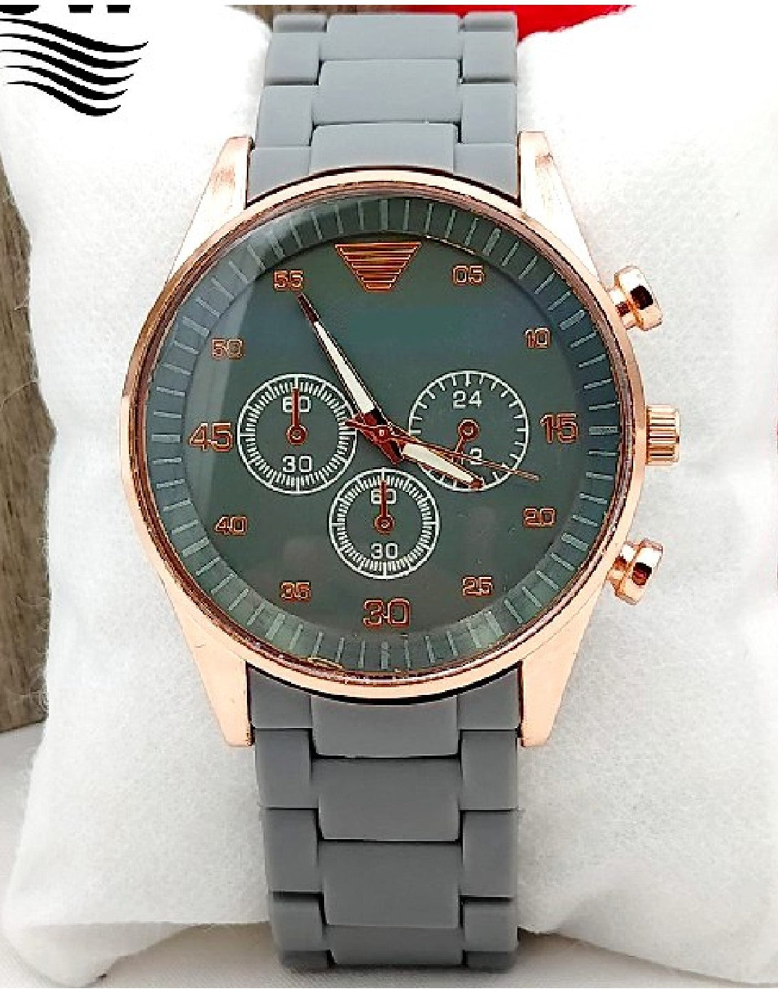 Stylish Rubber Chain Watch for Men - Grey