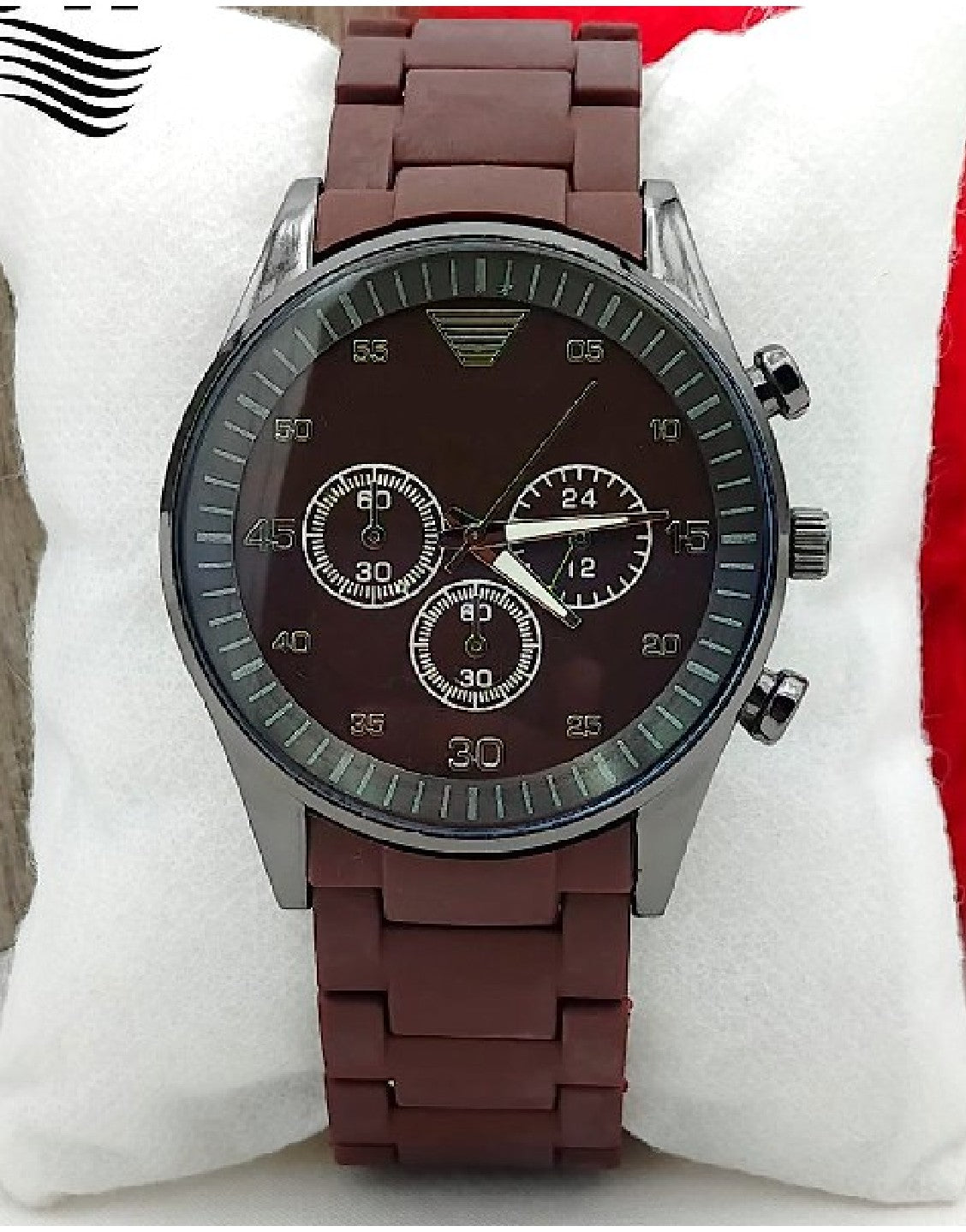 Stylish Rubber Chain Watch for Men - Brown